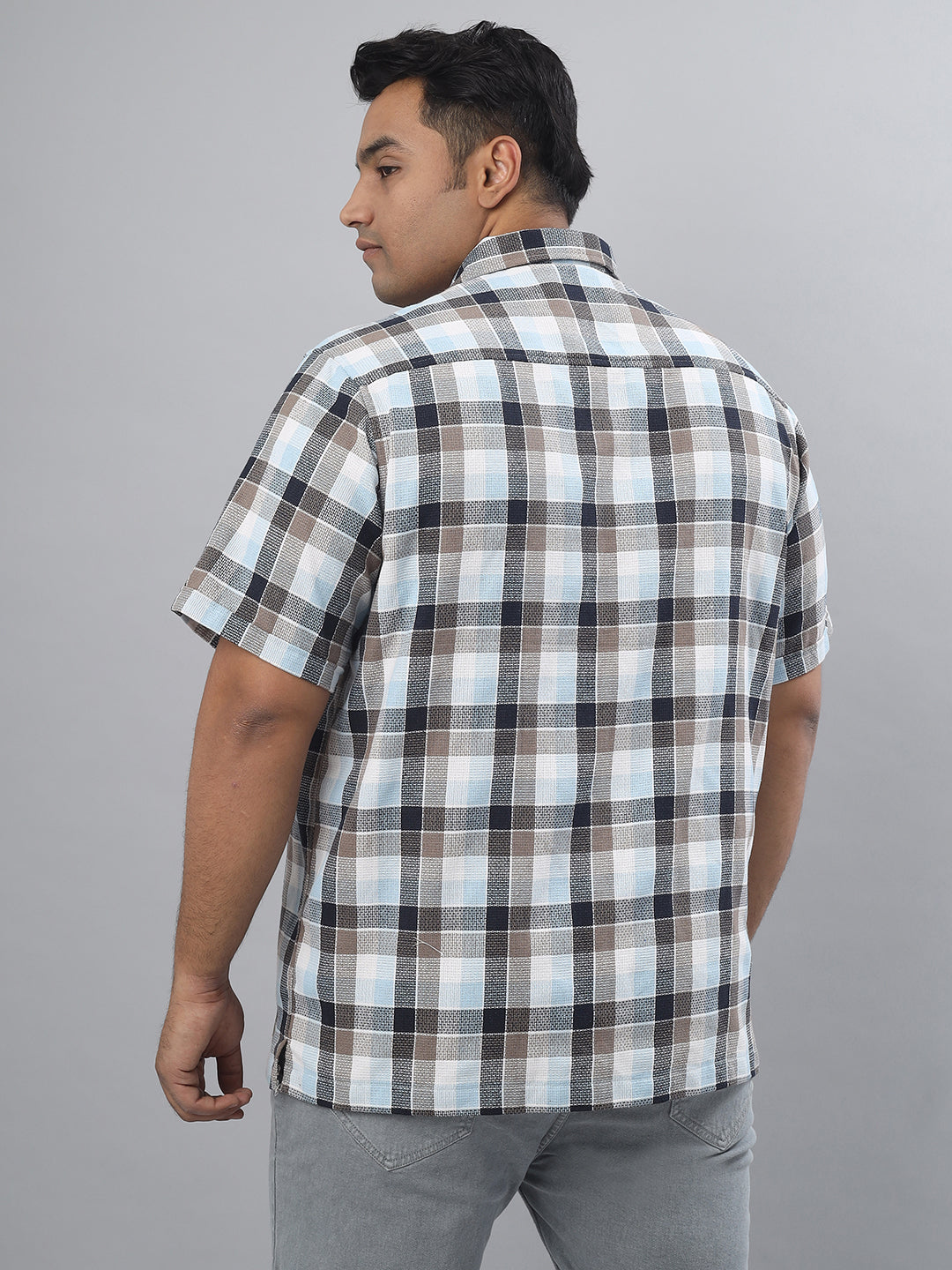 Men Open Collar Regular Fit Half Sleeve Shirt (NC-Plus-521)