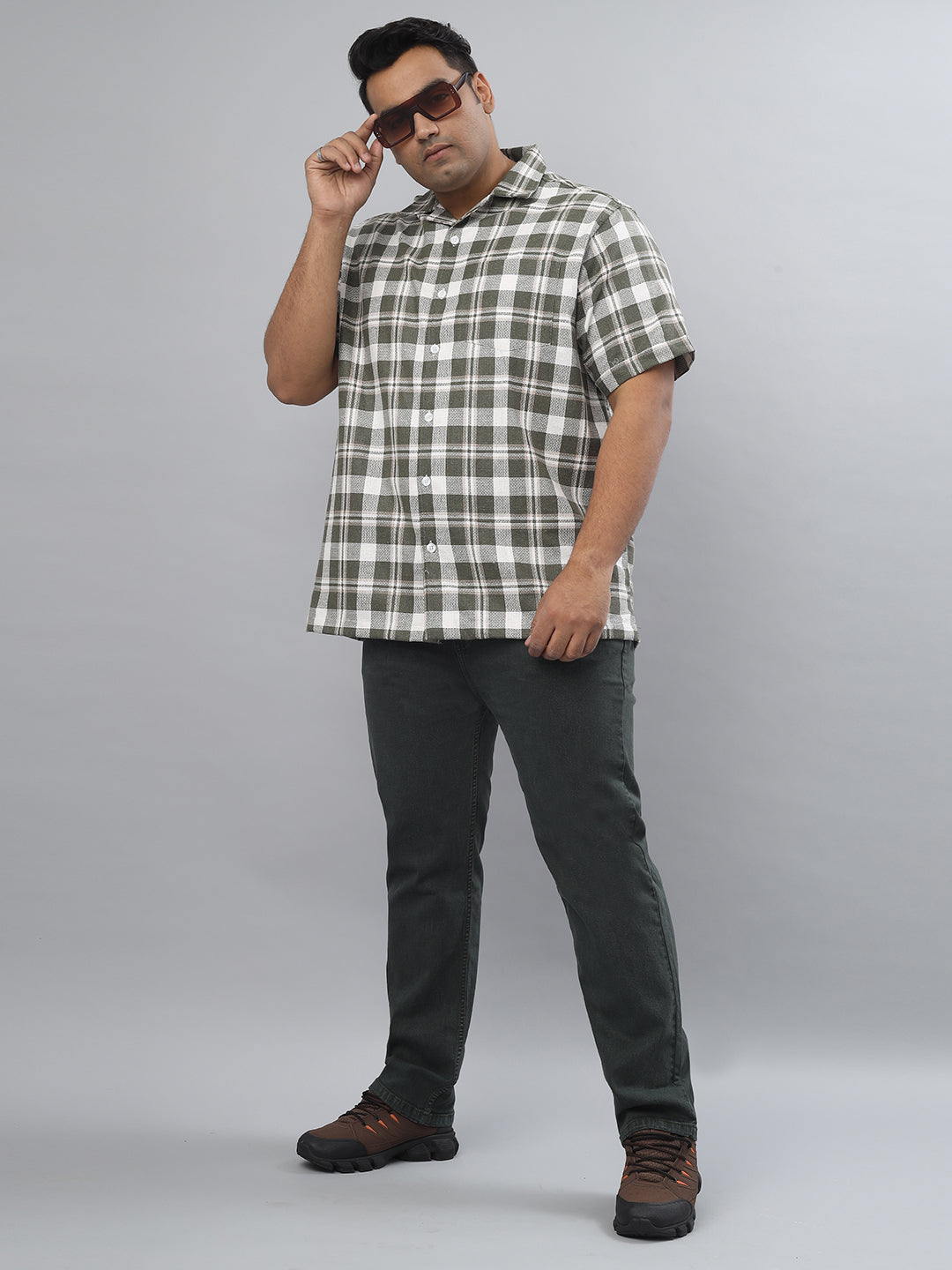 Men Open Collar Regular Fit Half Sleeve Shirt (NC-Plus-522)