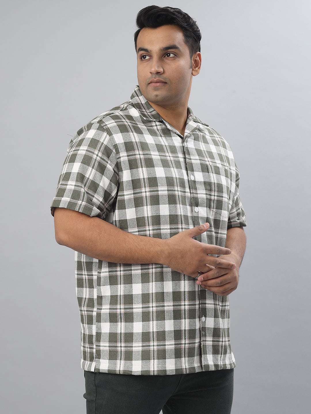Men Open Collar Regular Fit Half Sleeve Shirt (NC-Plus-522)