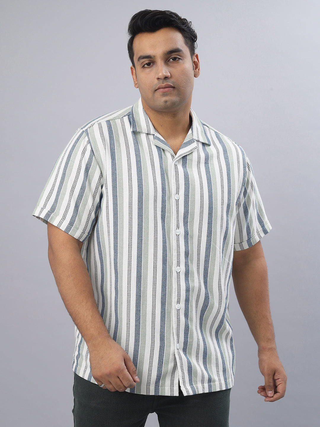 Men Open Collar Regular Fit Half Sleeve Shirt (NC-Plus-523)