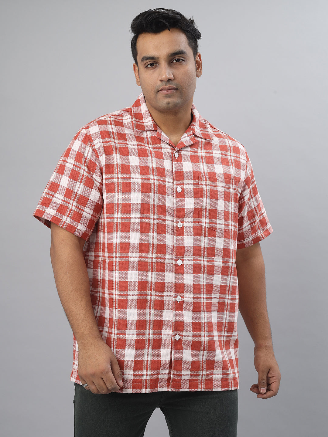 Men Open Collar Regular Fit Half Sleeve Shirt (NC-Plus-524)