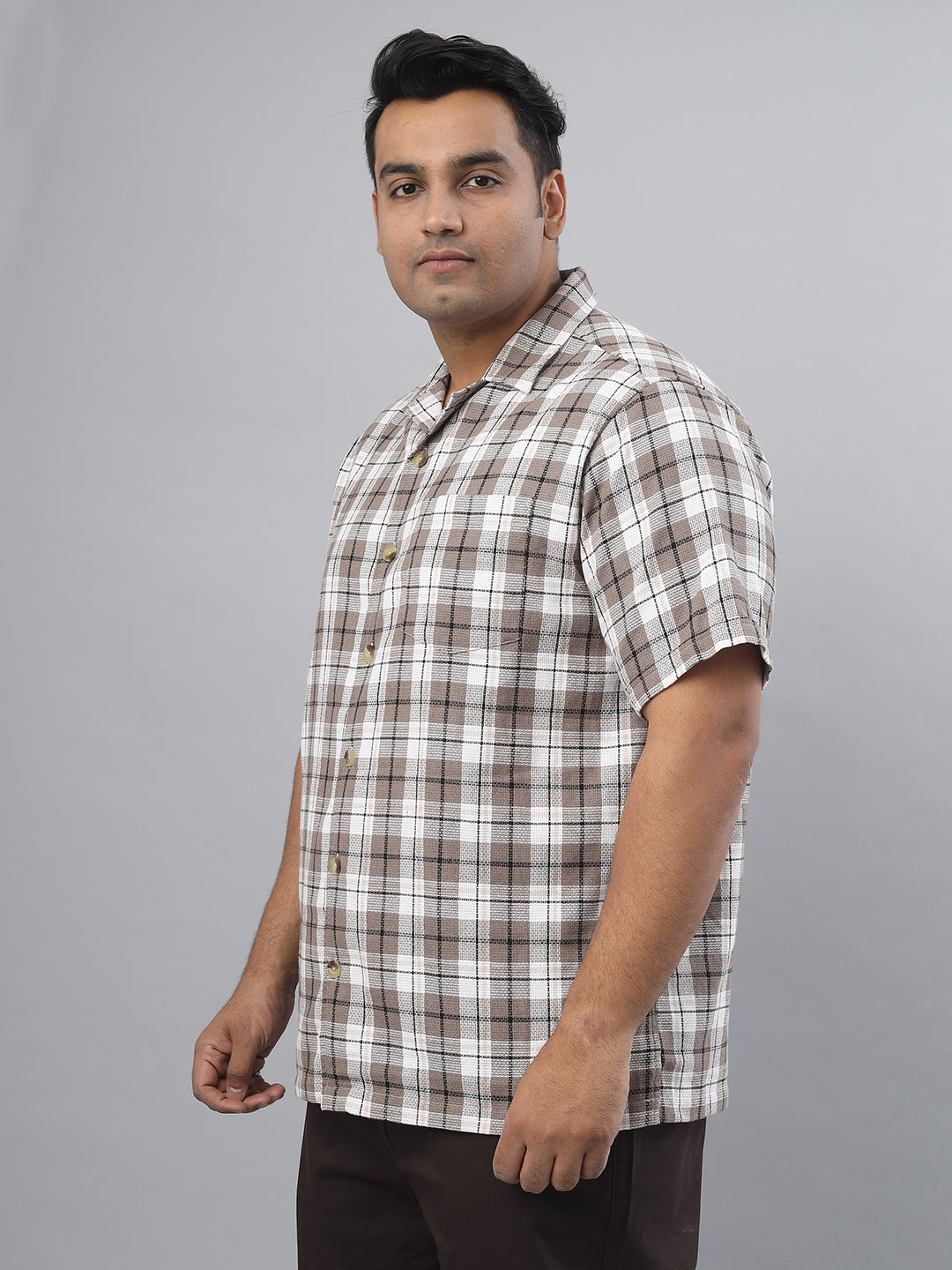 Men Open Collar Regular Fit Half Sleeve Shirt (NC-Plus-525)