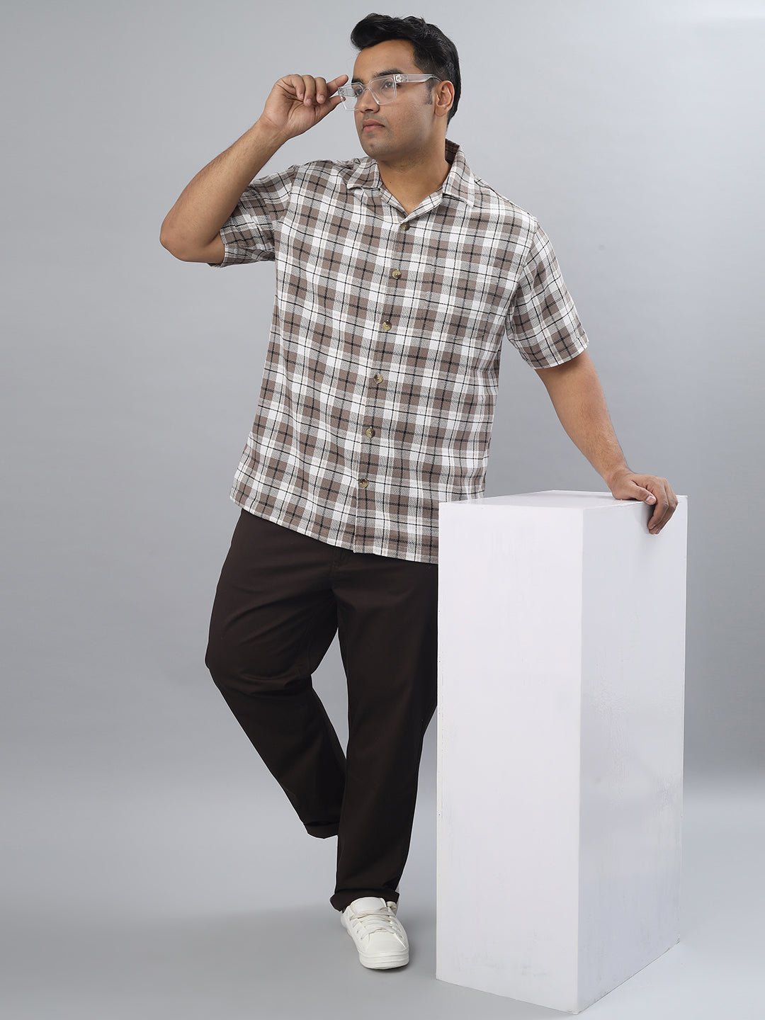Men Open Collar Regular Fit Half Sleeve Shirt (NC-Plus-525)
