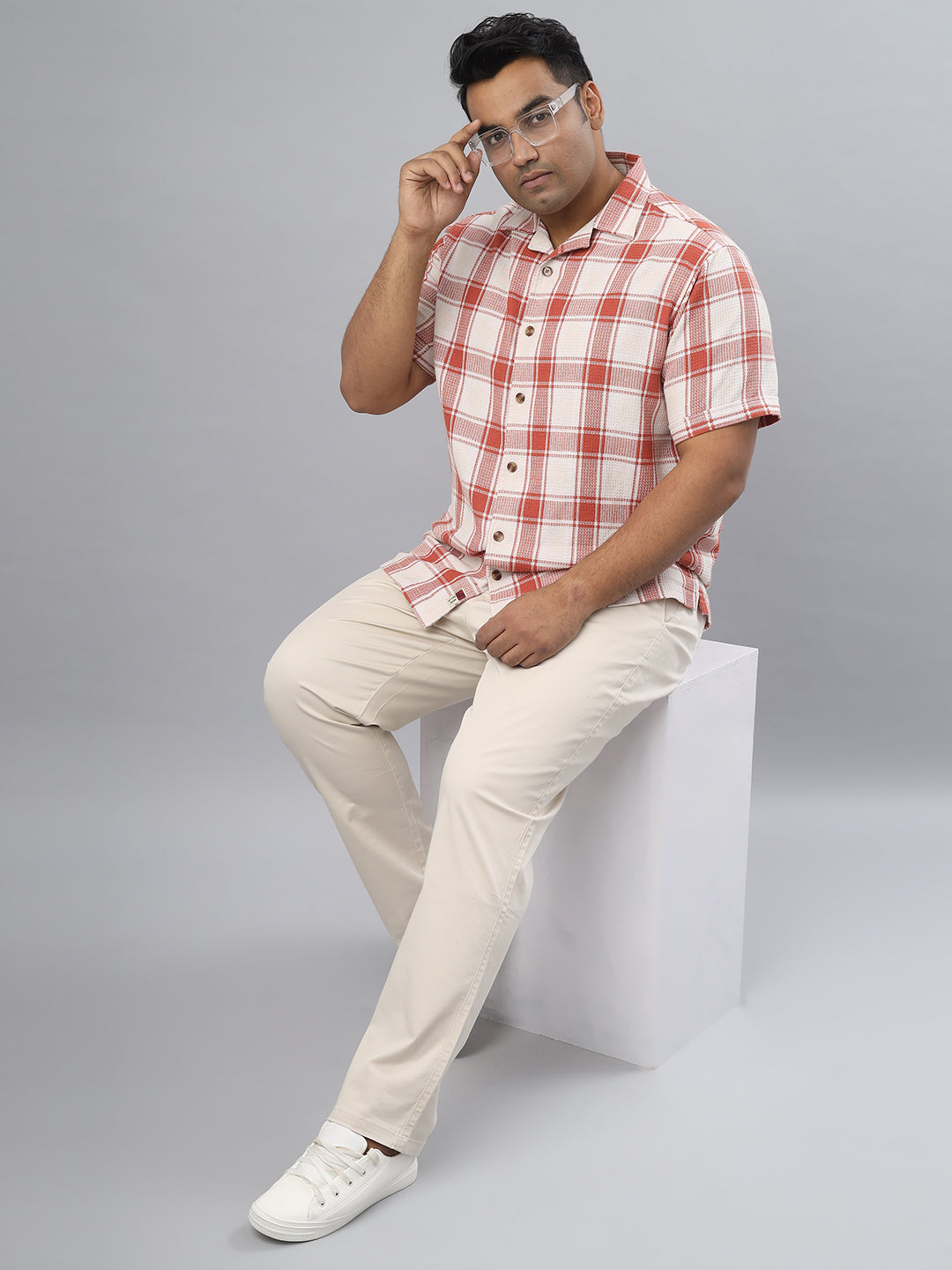 Men Open Collar Regular Fit Half Sleeve Shirt (NC-Plus-527)