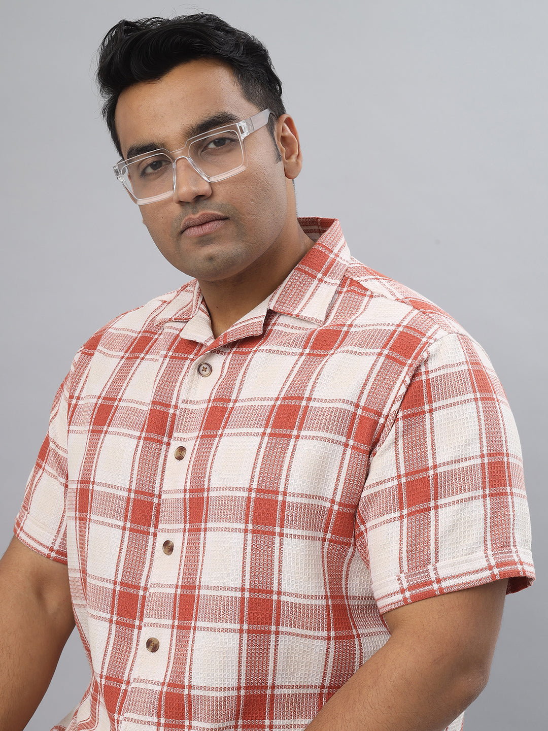 Men Open Collar Regular Fit Half Sleeve Shirt (NC-Plus-527)