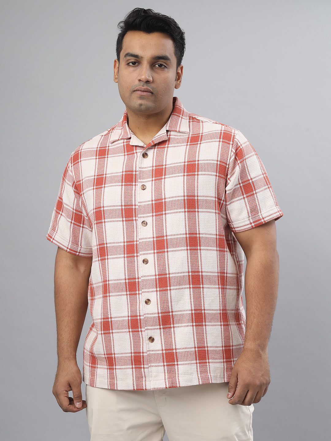 Men Open Collar Regular Fit Half Sleeve Shirt (NC-Plus-527)