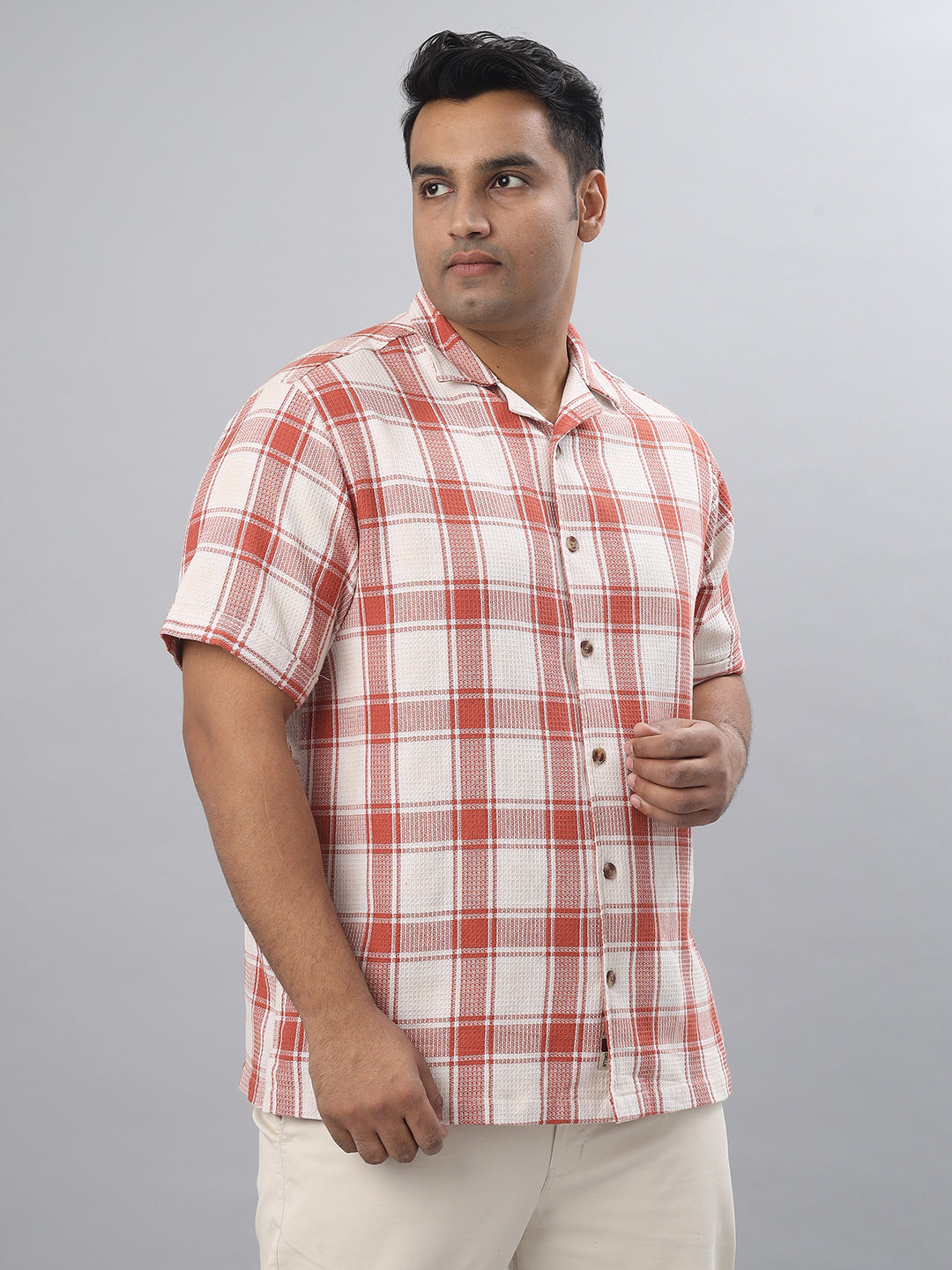 Men Open Collar Regular Fit Half Sleeve Shirt (NC-Plus-527)