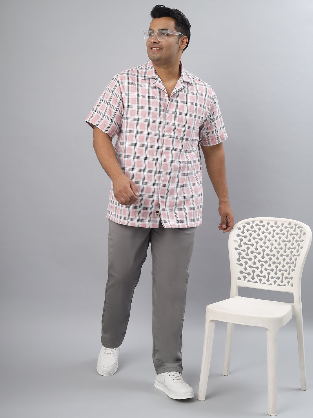 Men Open Collar Regular Fit Half Sleeve Shirt (NC-Plus-528)