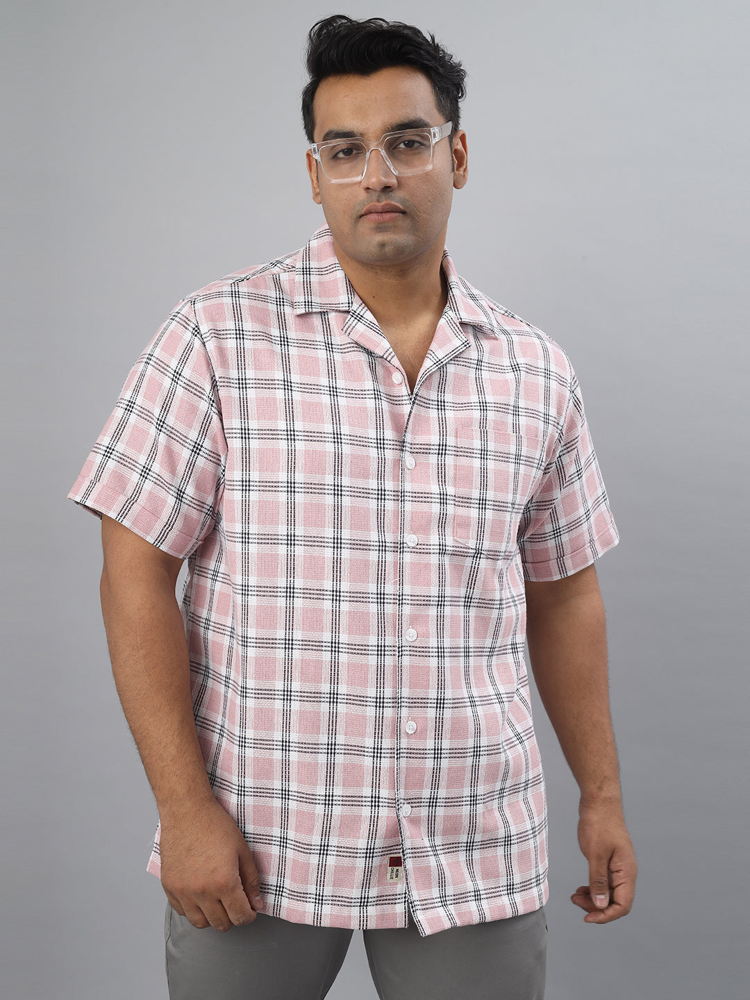 Men Open Collar Regular Fit Half Sleeve Shirt (NC-Plus-528)