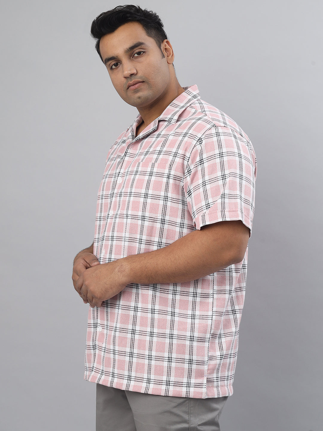 Men Open Collar Regular Fit Half Sleeve Shirt (NC-Plus-528)