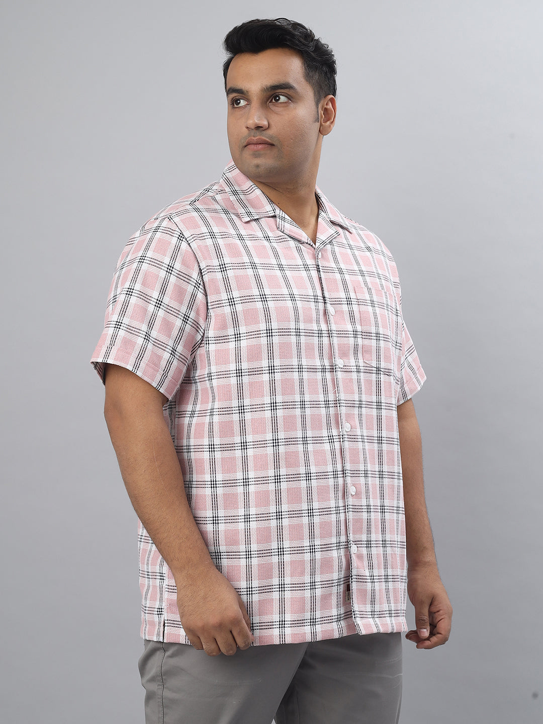 Men Open Collar Regular Fit Half Sleeve Shirt (NC-Plus-528)