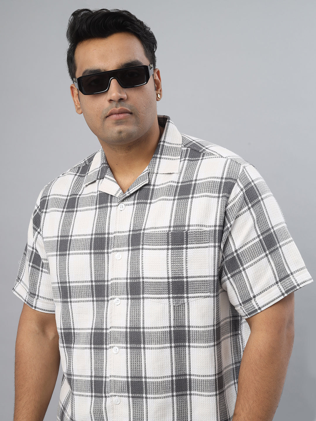 Men Open Collar Regular Fit Half Sleeve Shirt (NC-Plus-529)