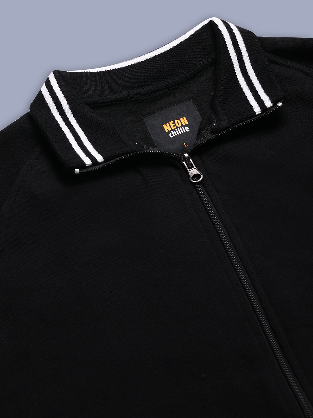 Men's Black Casual Zipper Jacket. Style Code-NC-WNTR-701-Black