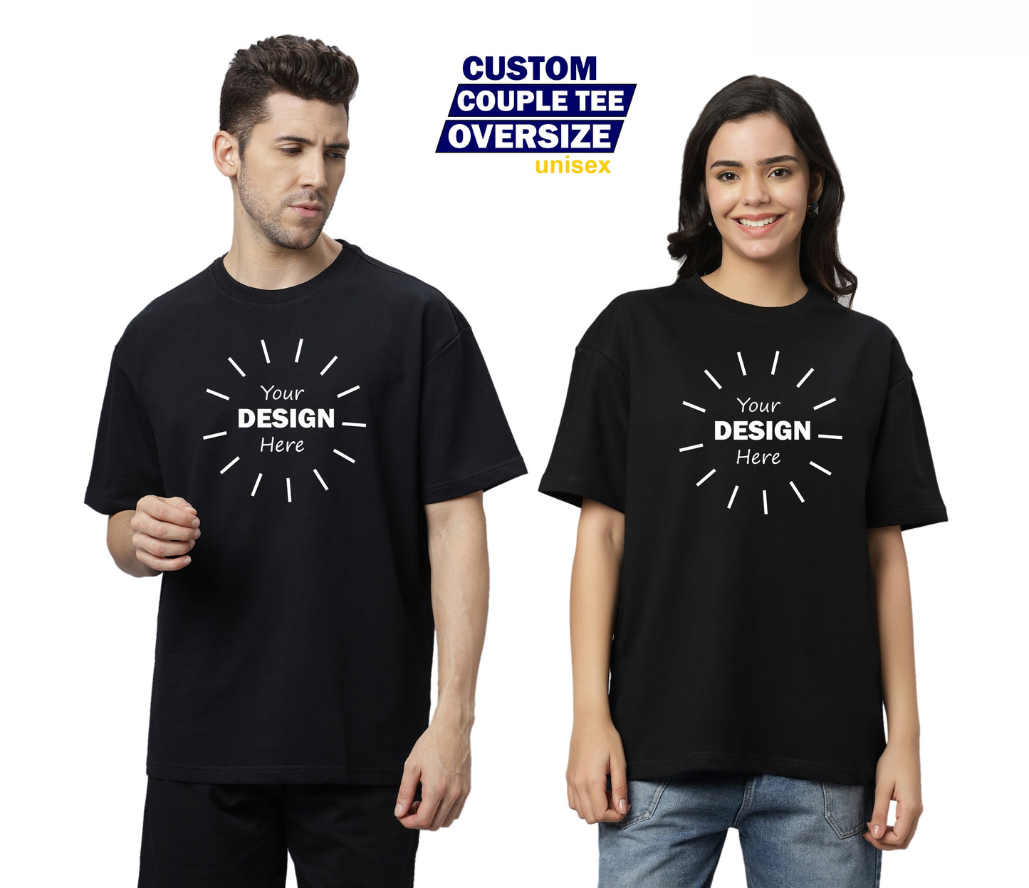 Unisex Boyfriend Fit Couple Crew Neck T Shirt
