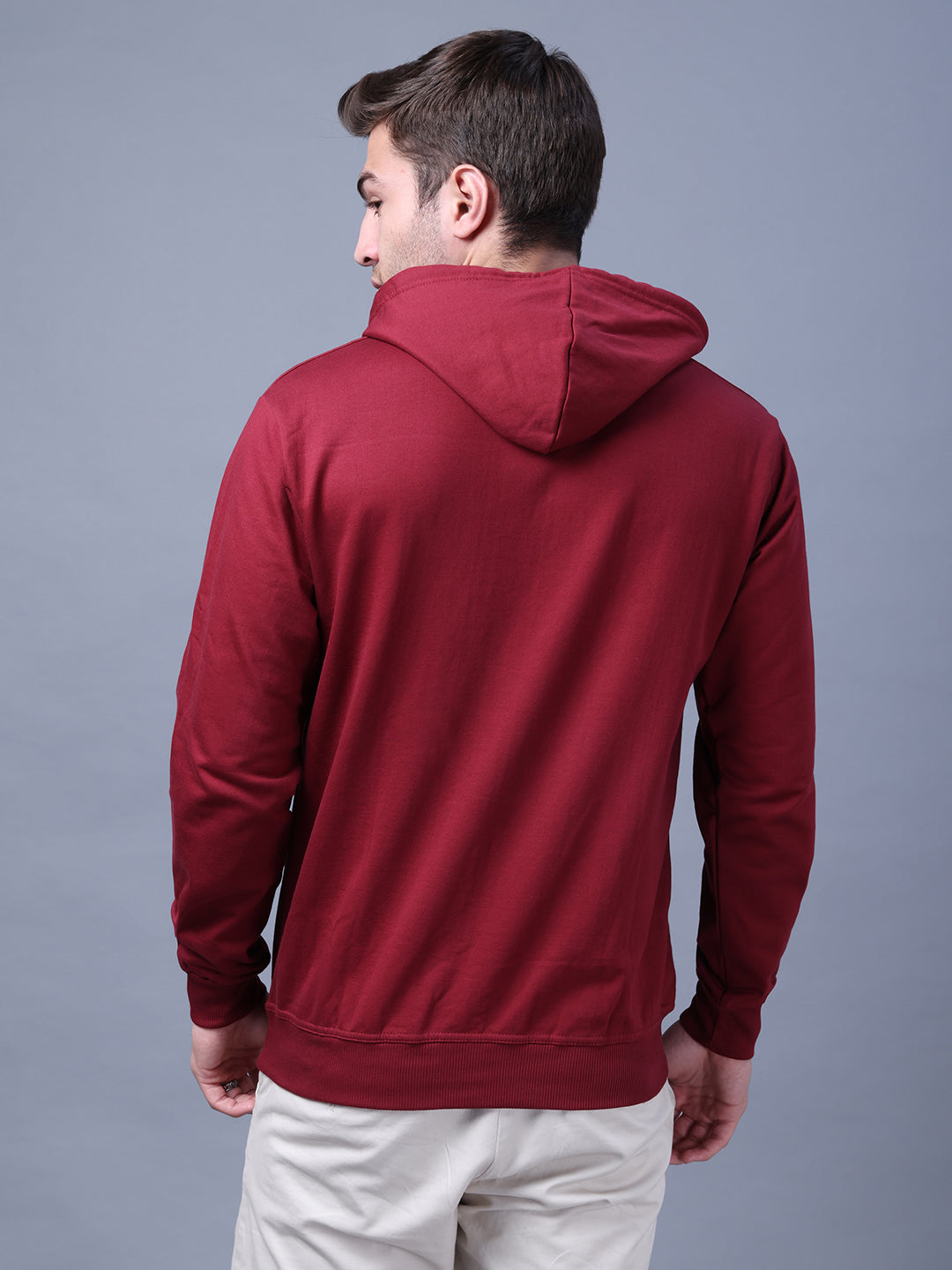 Men's Maroon Printed Hoodie Style Code- NC-WNTR-704-MAROON