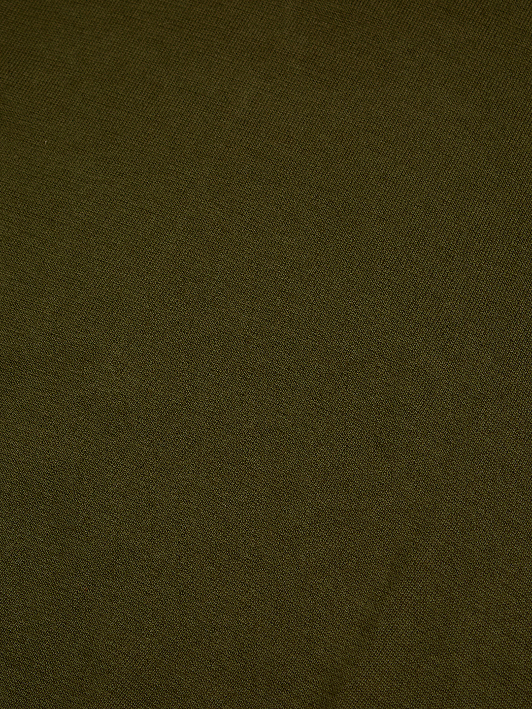 Flat Knit Full Sleeve Polo Ribbed T Shirt - Olive Green - Style 133