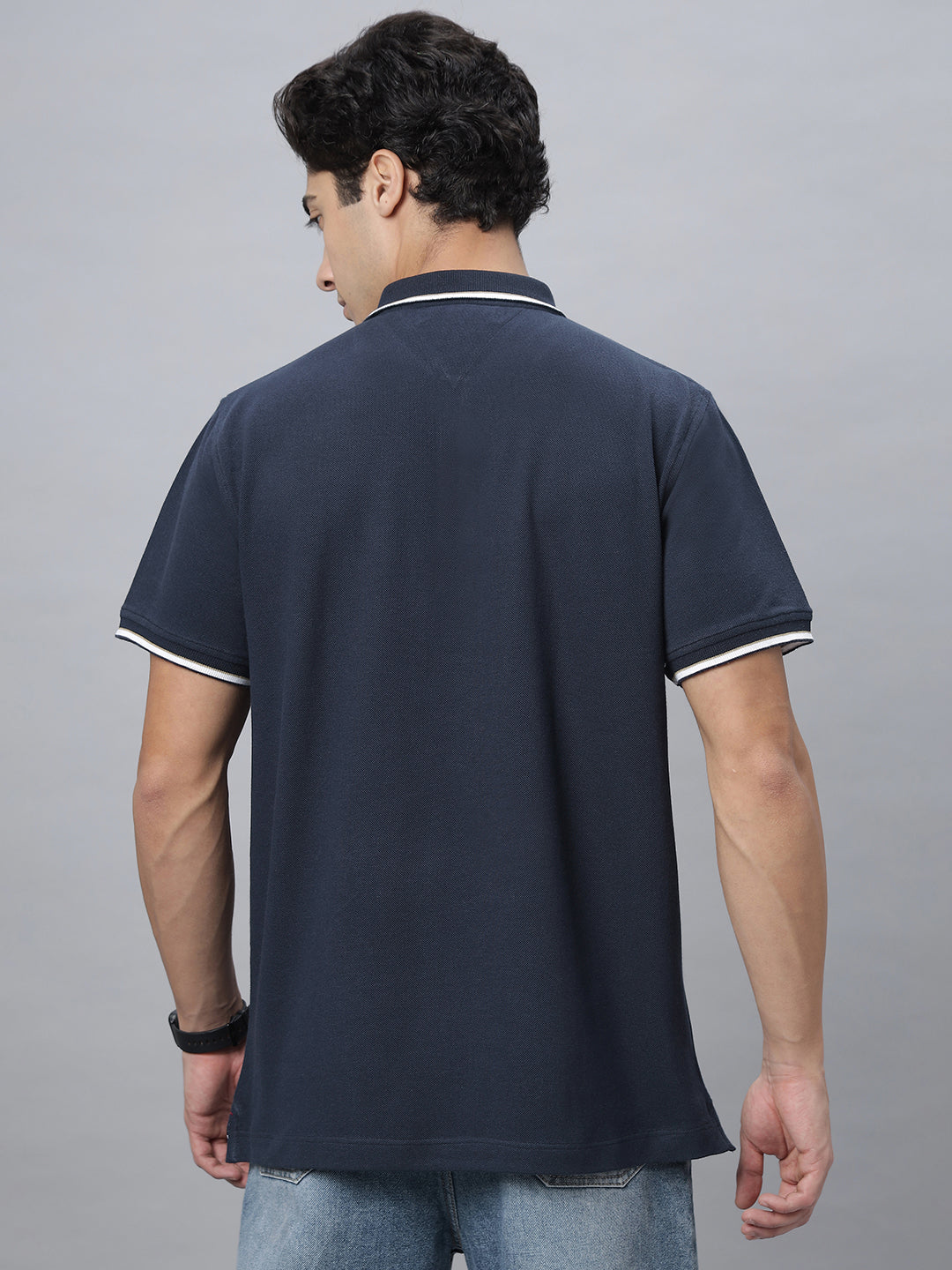 Polo Neck OVERSIZE Tee Shirt ( NC-105-P-Navy )