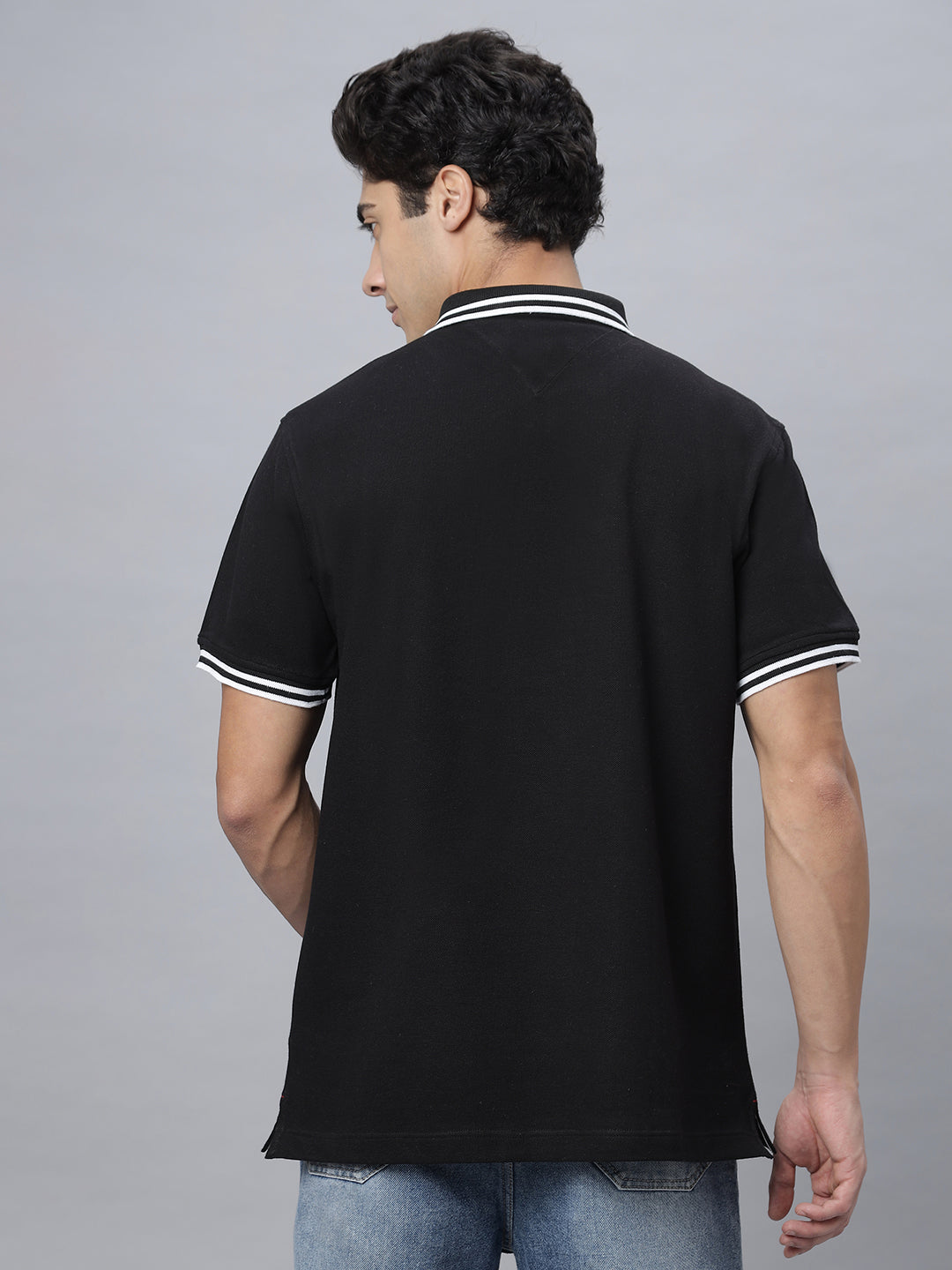 Polo Neck OVERSIZE Tee Shirt ( NC-107-P-Black )
