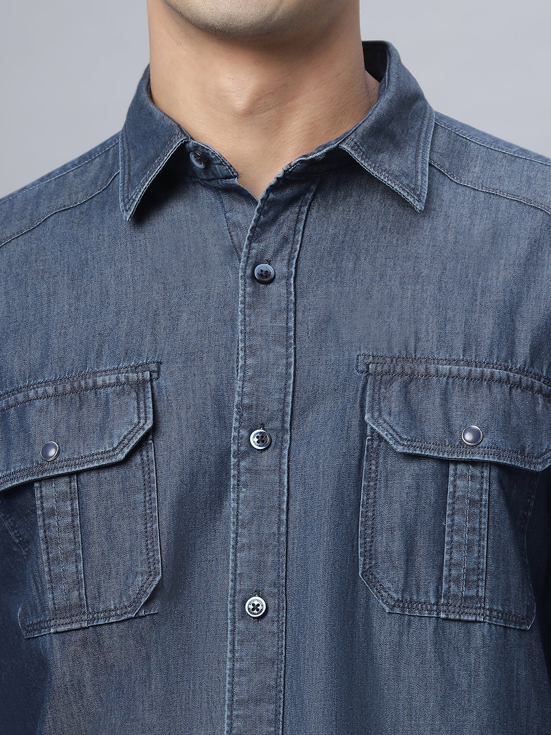 Knoxx | Slim Fit Dark Indigo Casual Shirt ( NC-FS-2K19 )