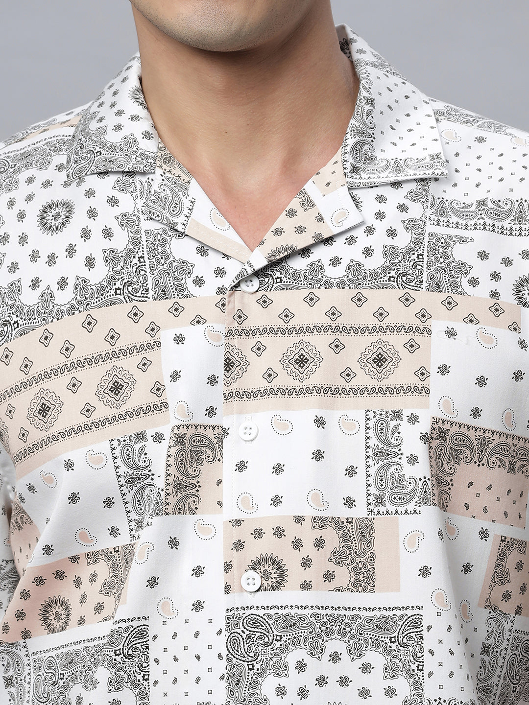 Indian Prints | Half Sleeve Camp Collar Printed Shirt ( NC-HS-514 )