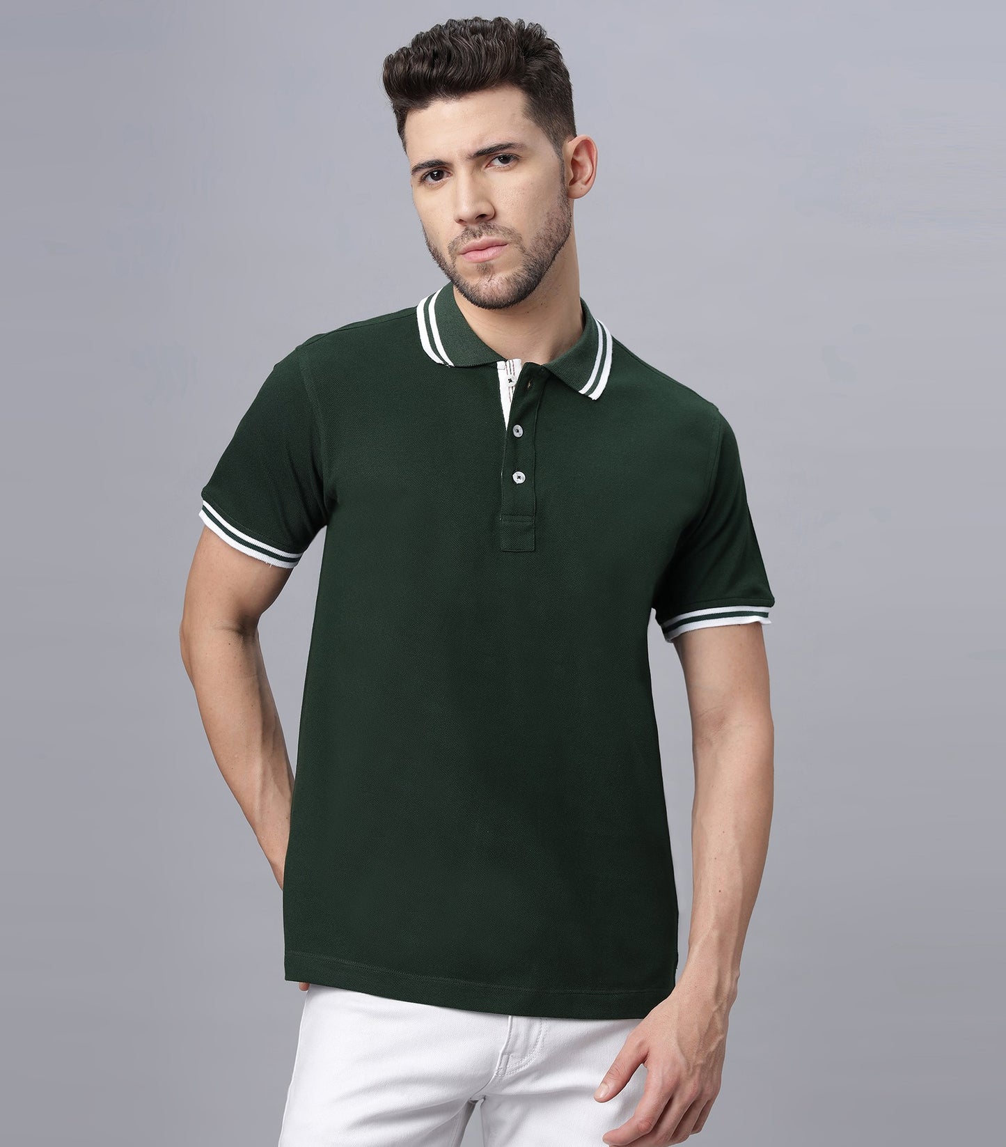 Oversize Polo Neck T Shirt (NC-OS-107-P-GREEN)
