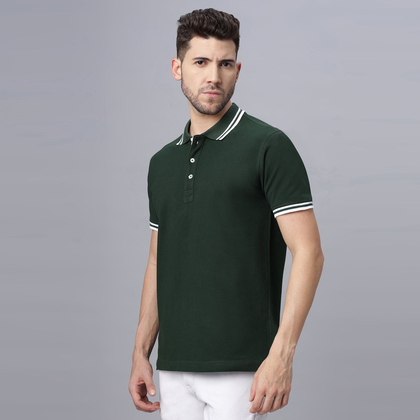 Oversize Polo Neck T Shirt (NC-OS-107-P-GREEN)