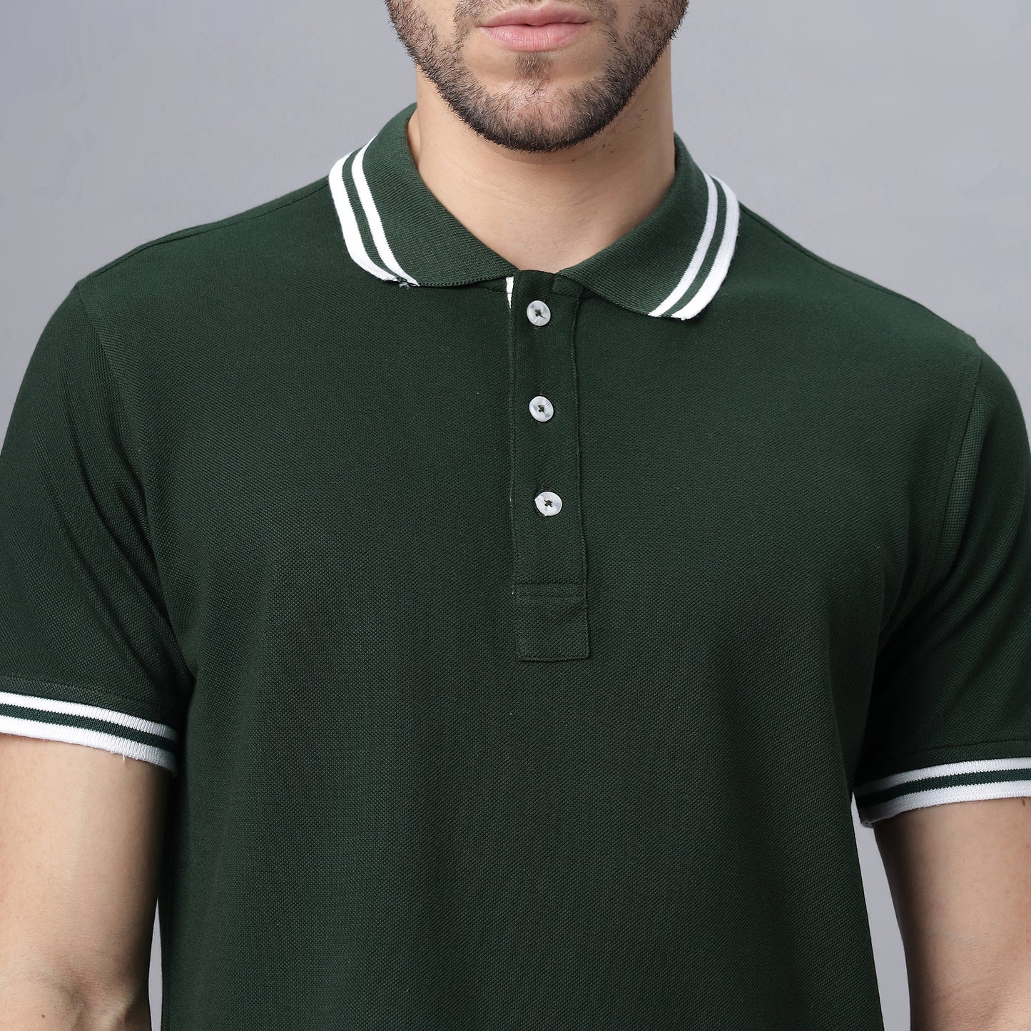 Oversize Polo Neck T Shirt (NC-OS-107-P-GREEN)