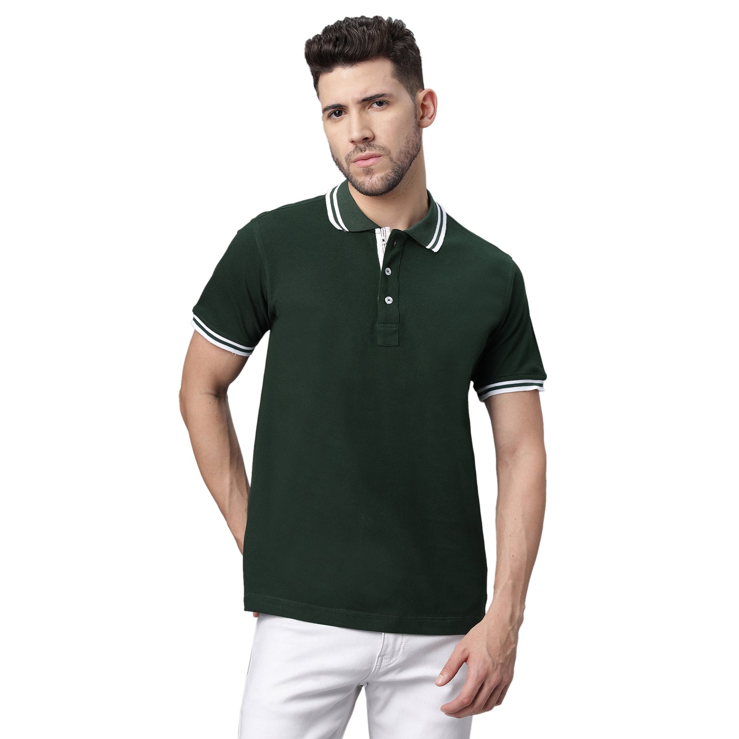 Oversize Polo Neck T Shirt (NC-OS-107-P-GREEN)