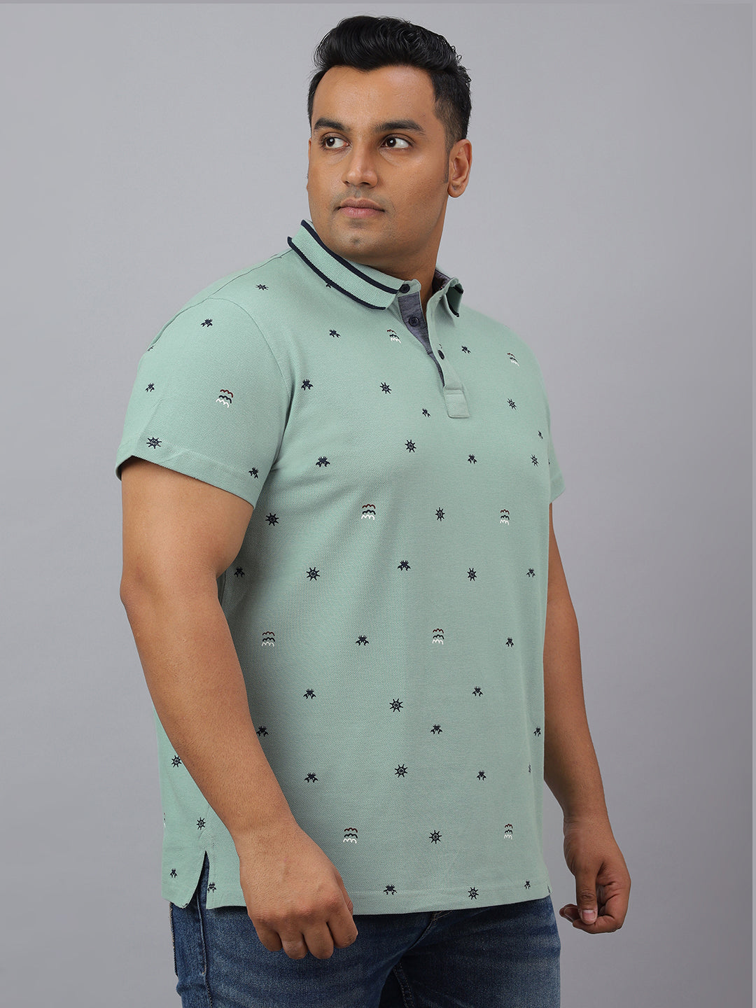 Men Olive Green Slim Fit Cotton Polo T-Shirt