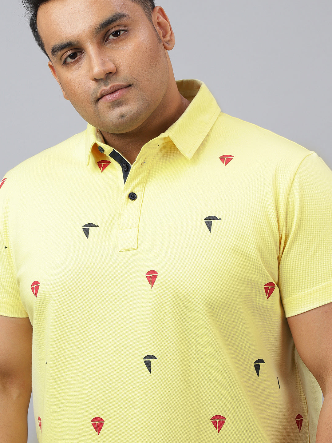Men Yellow Slim Fit Cotton Polo T-Shirt