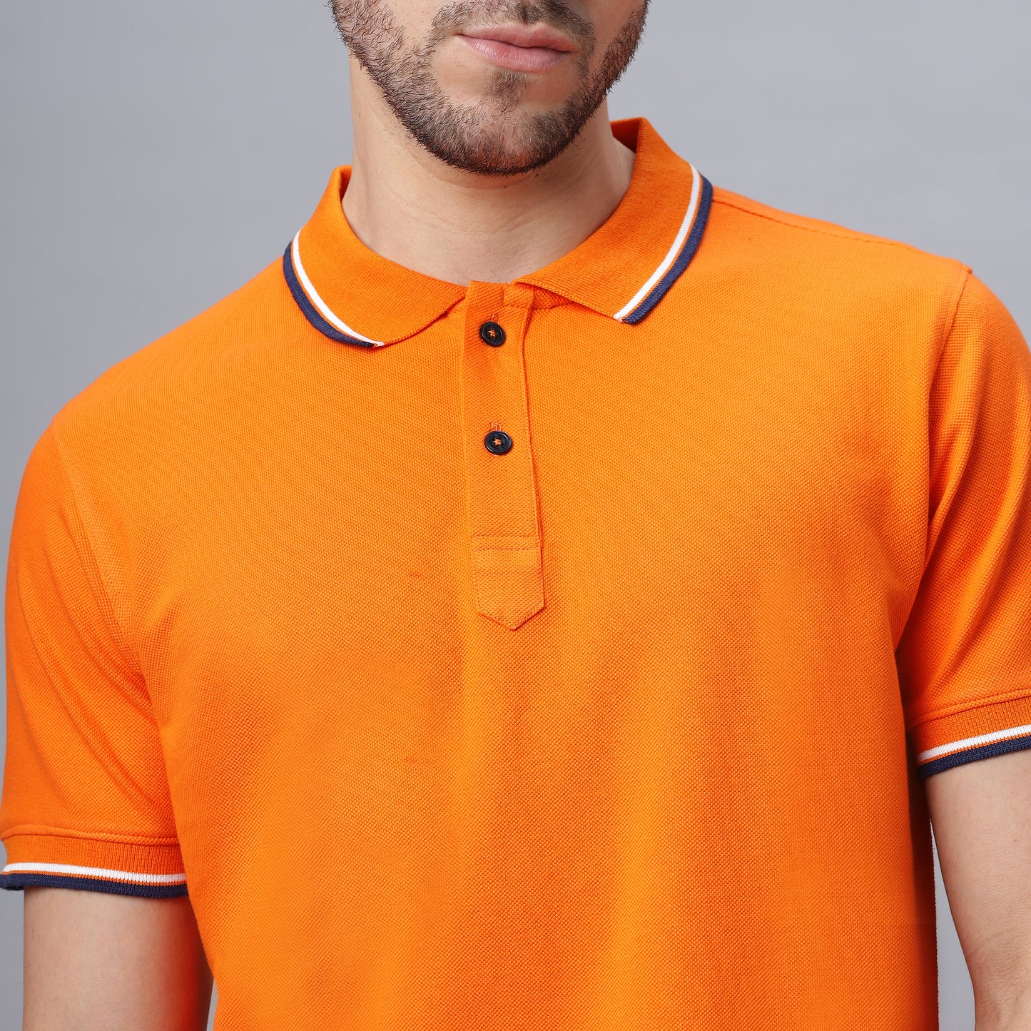 Oversize Polo Neck T Shirt (NC-OS-110-P-ORANGE)
