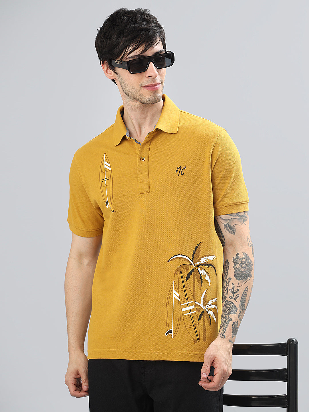 Neon Chillie Polo T-shirt for Men (NC-112-Mustered)