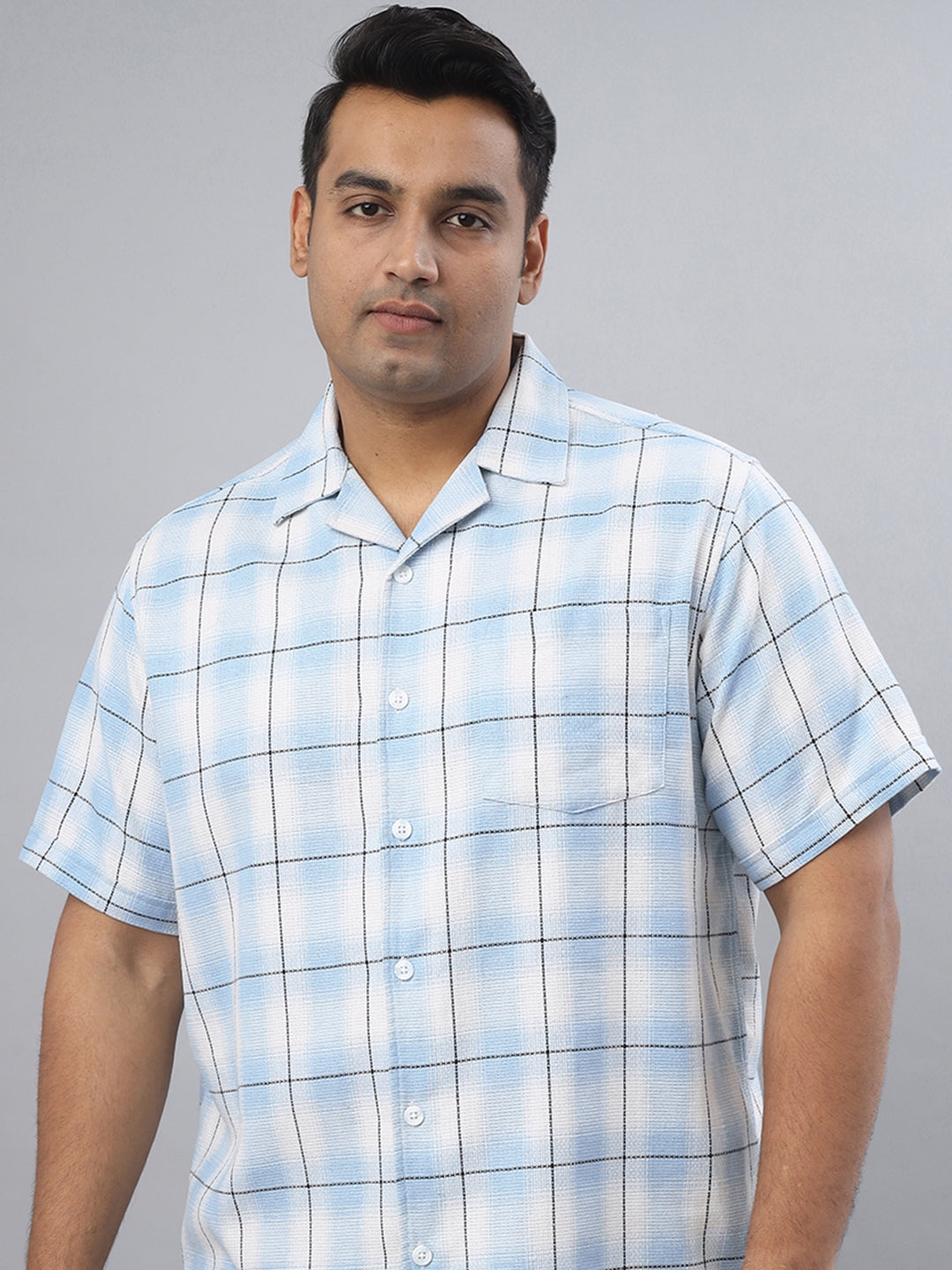 Men Open Collar Regular Fit Half Sleeve Shirt (NC-Plus-530)