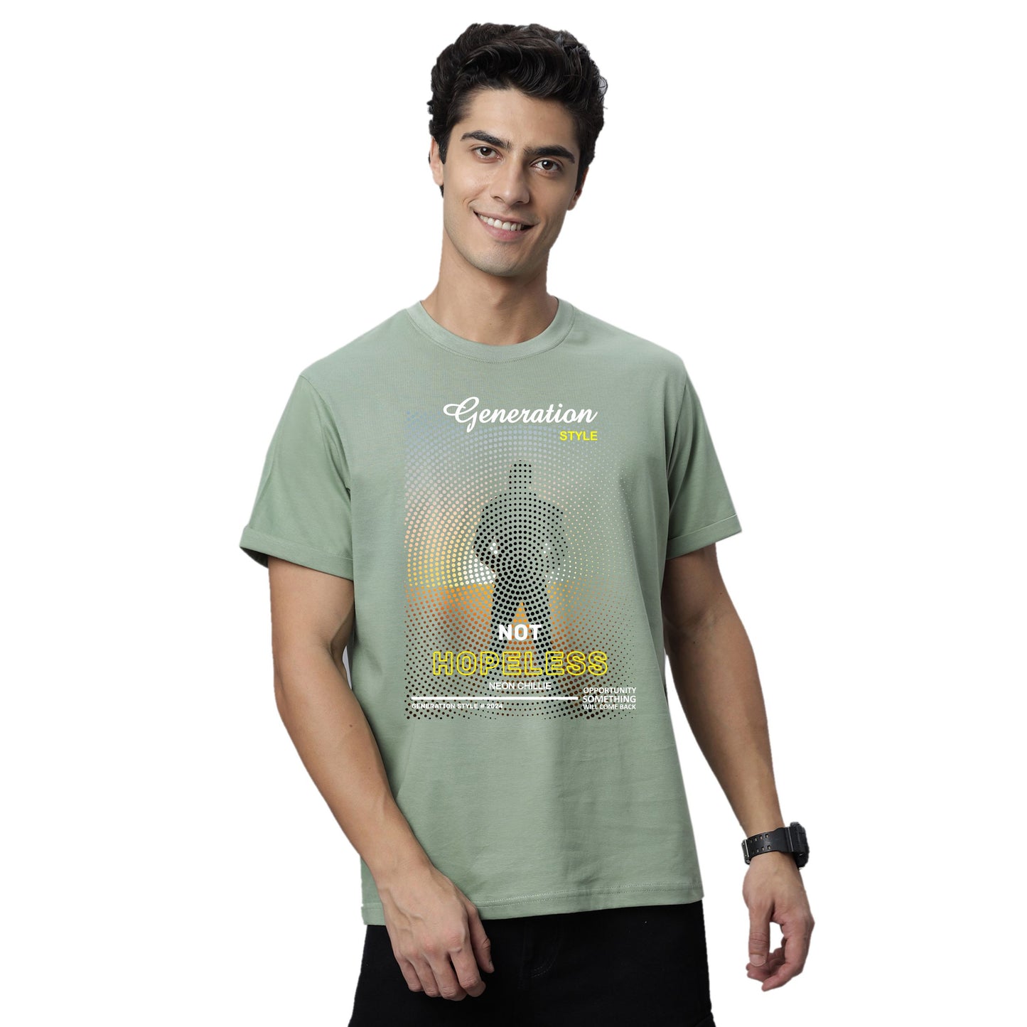 Men's Generation Graphic Print Regular Fit Crew Neck T-Shirt