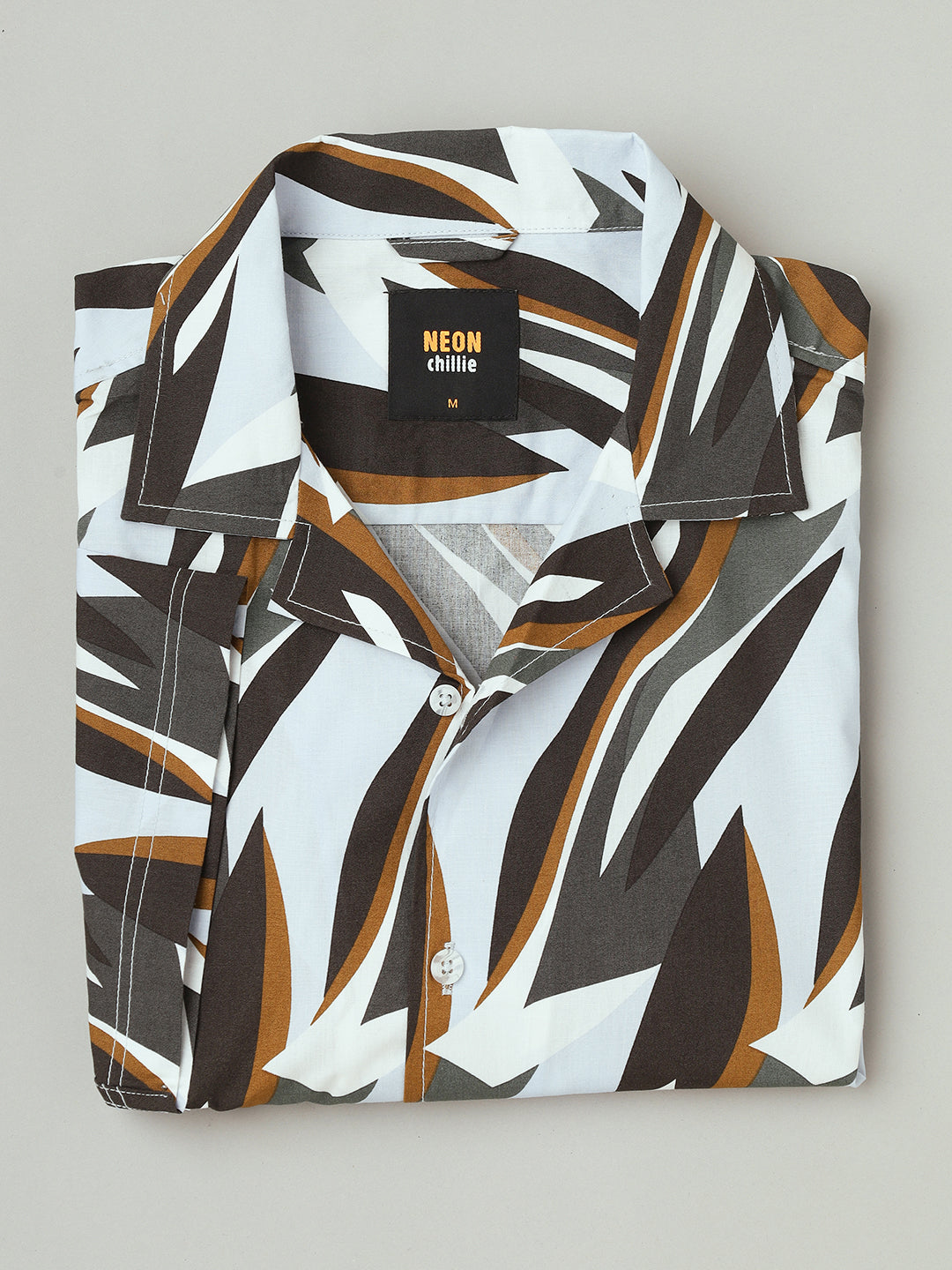Abstract Tropical | Half Sleeve Open Collar Printed Shirt ( NC-HS-504 )