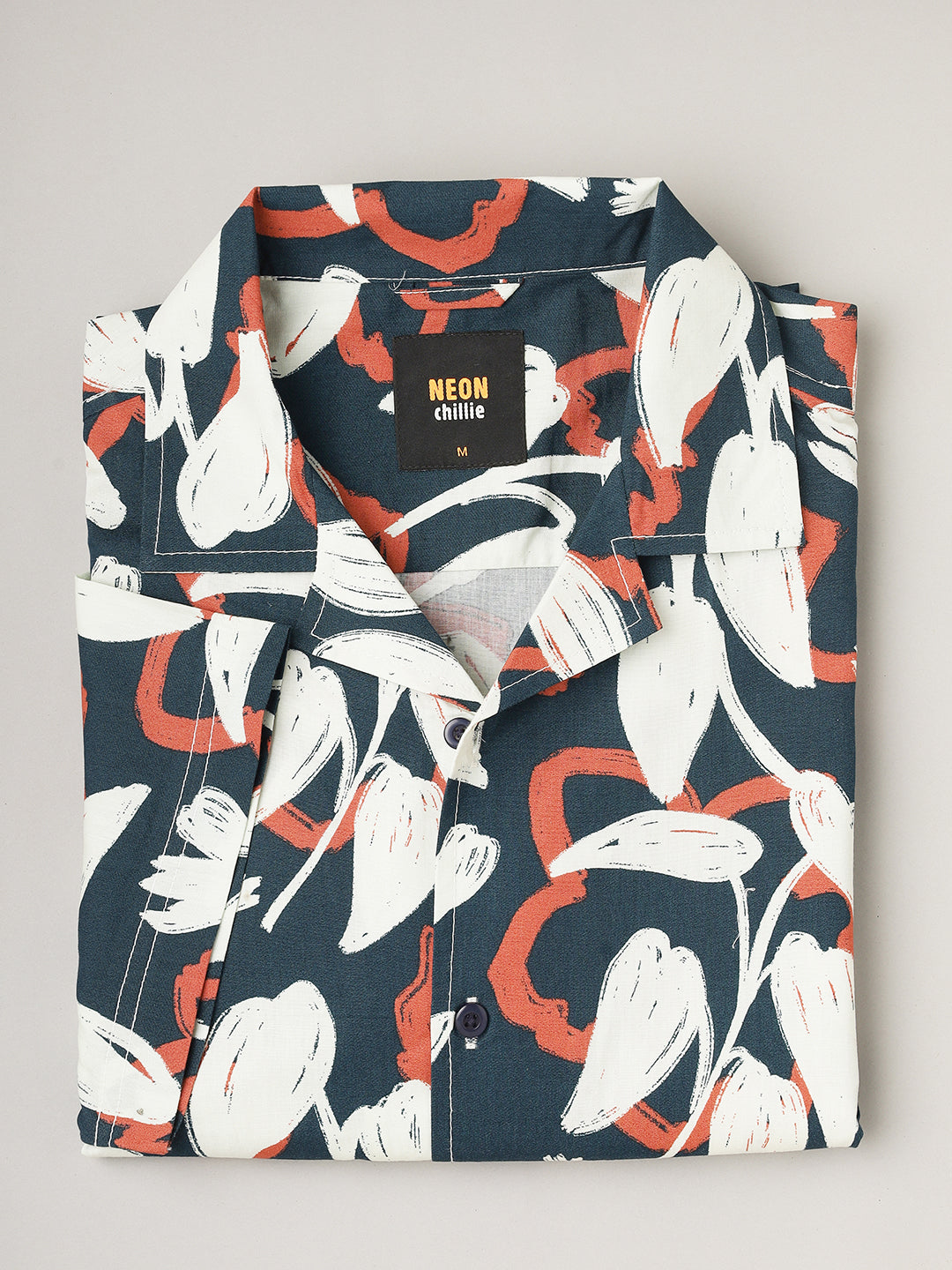 Abstract Tropical | Half Sleeve Open Collar Printed Shirt ( NC-HS-506 )
