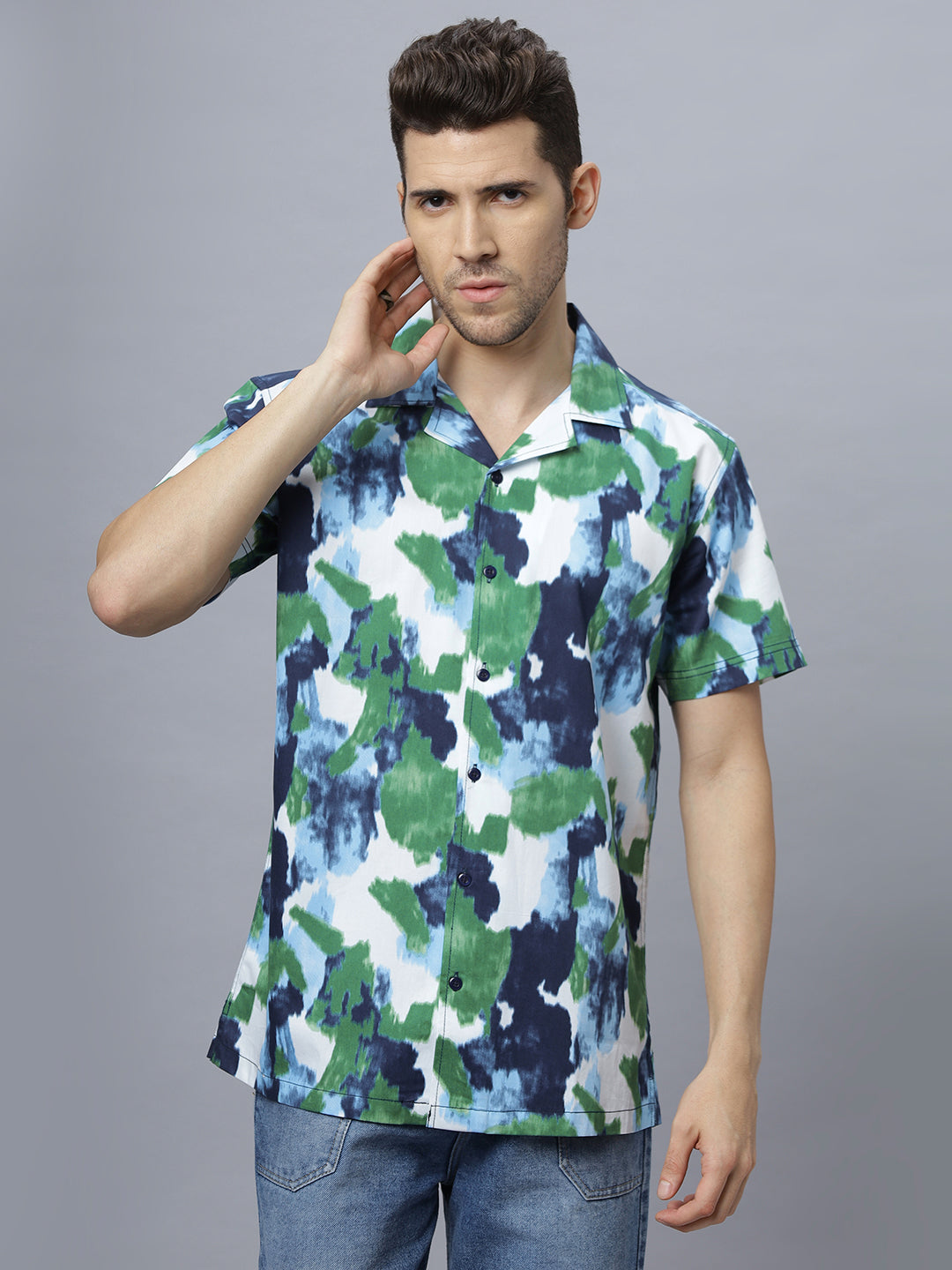 Slay Summer | Half Sleeve Camp Collar Printed Shirt ( NC-HS-508 )