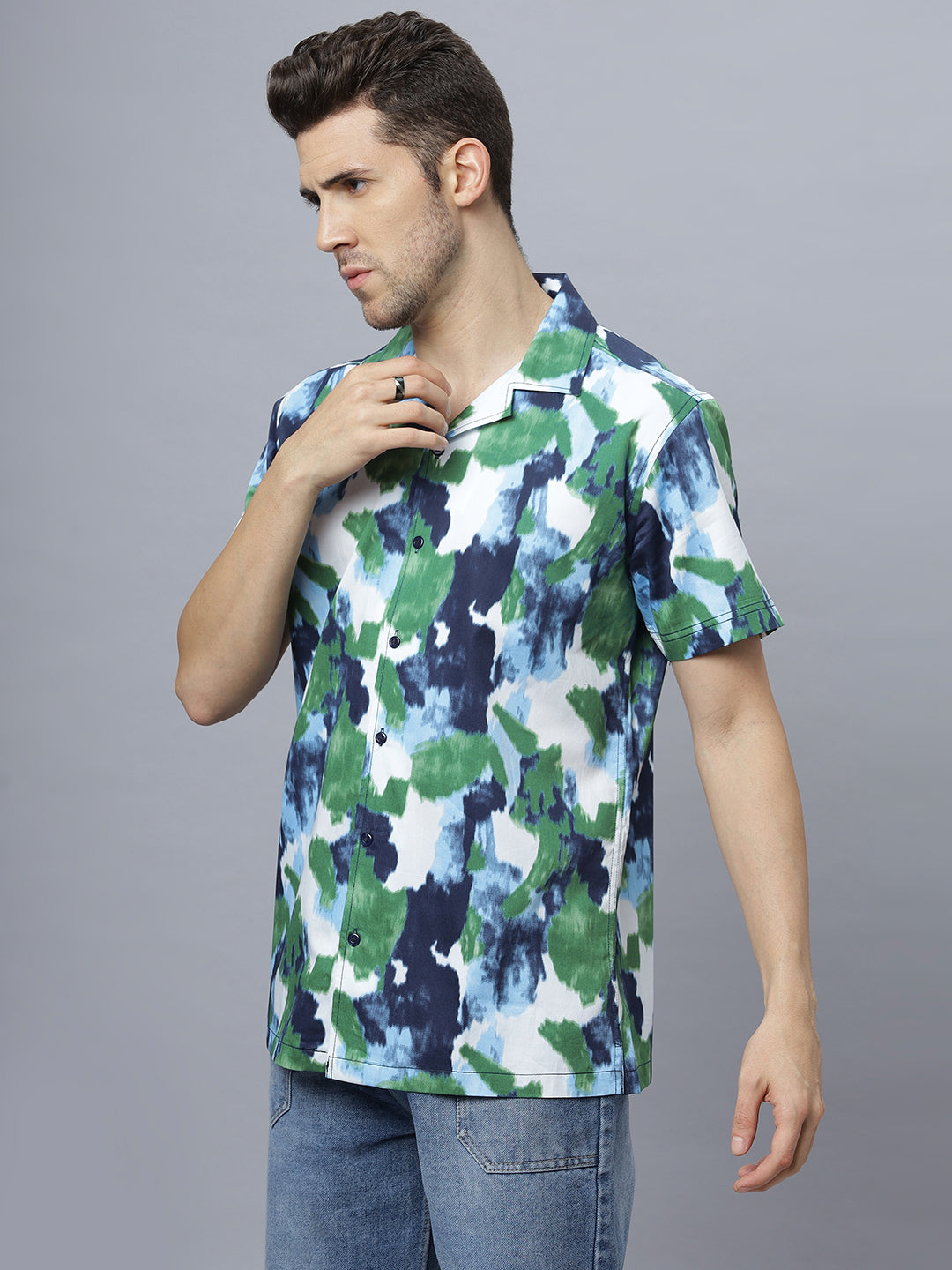 Slay Summer | Half Sleeve Camp Collar Printed Shirt ( NC-HS-508 )