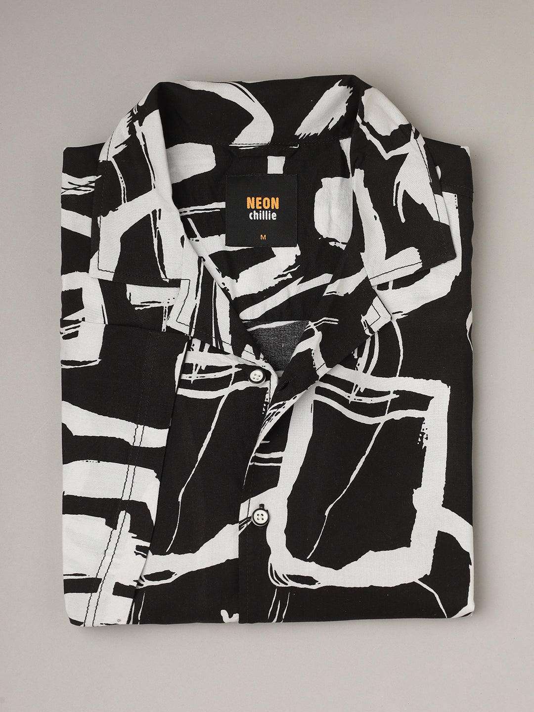 Exo Abstract | Half Sleeve Camp Collar Printed Shirt ( NC-HS-510 )