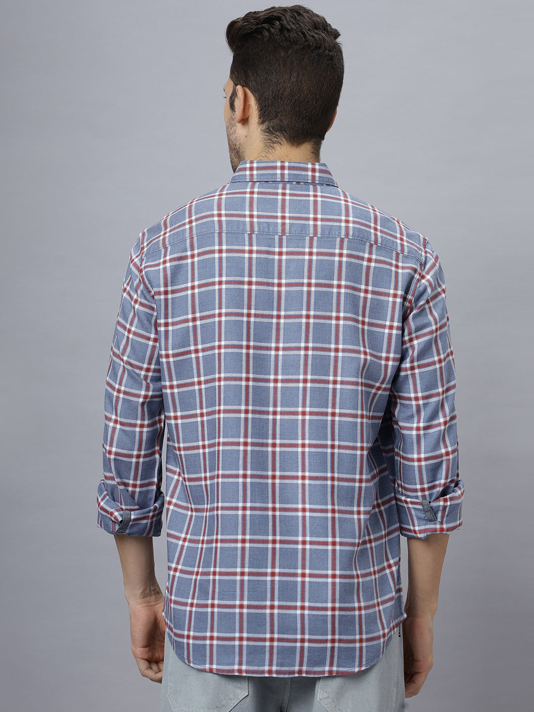 Clyde | Blue Brushed Regular Fit Shirt ( NC-FS-2K5 )