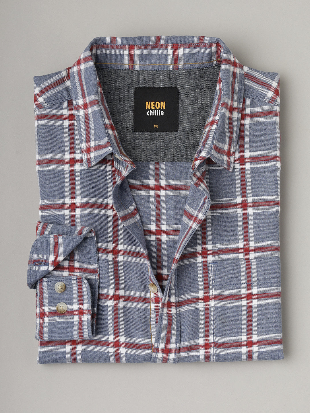 Clyde | Blue Brushed Regular Fit Shirt ( NC-FS-2K5 )