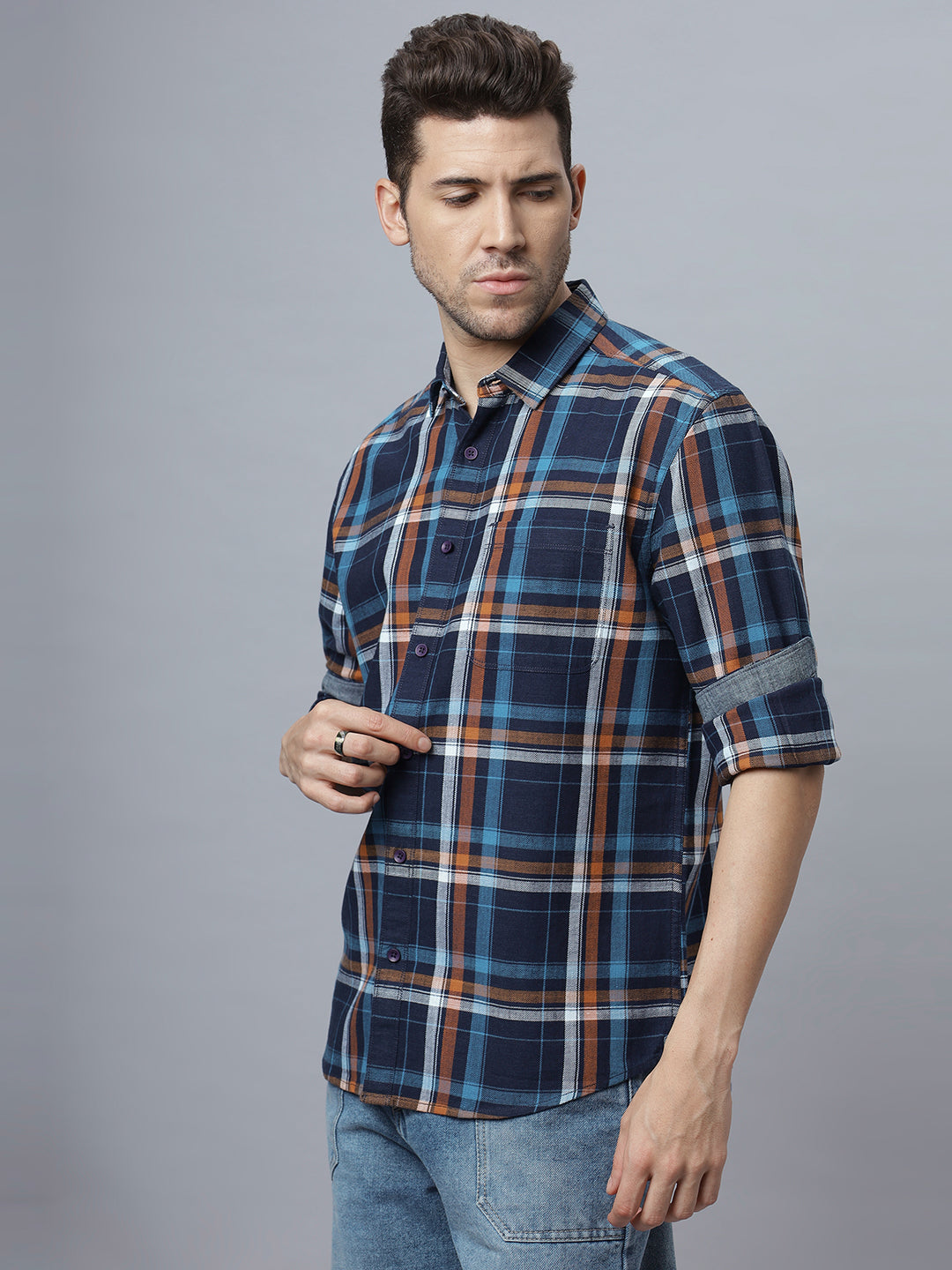 Cory | Multi color Blue Regular Fit Shirt ( NC-FS-2K8 )