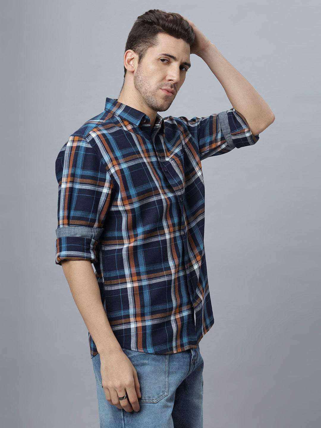 Cory | Multi color Blue Regular Fit Shirt ( NC-FS-2K8 )