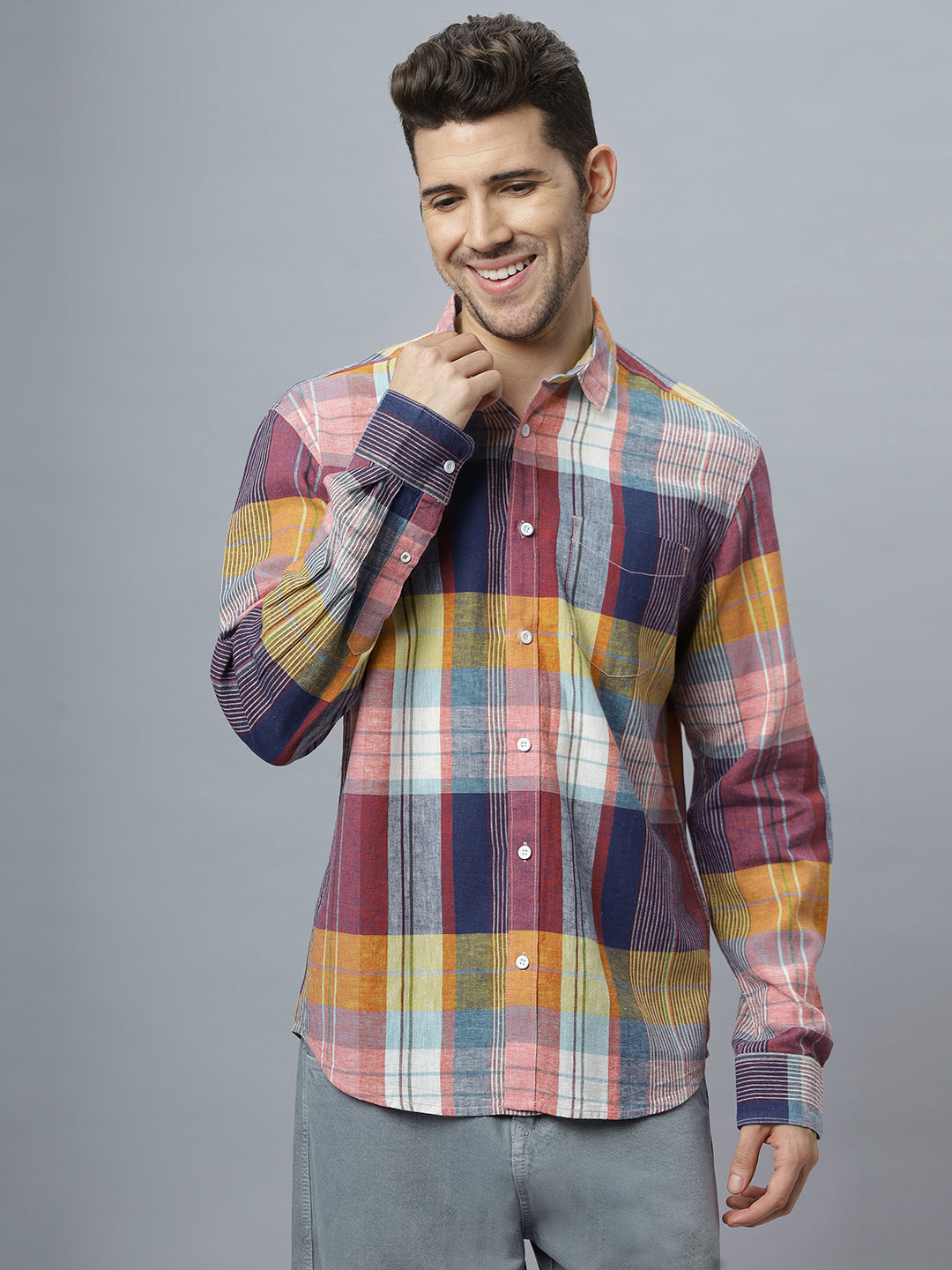Clyde | Multi Color Linen Smart Fit Shirt ( NC-FS-2K6 )