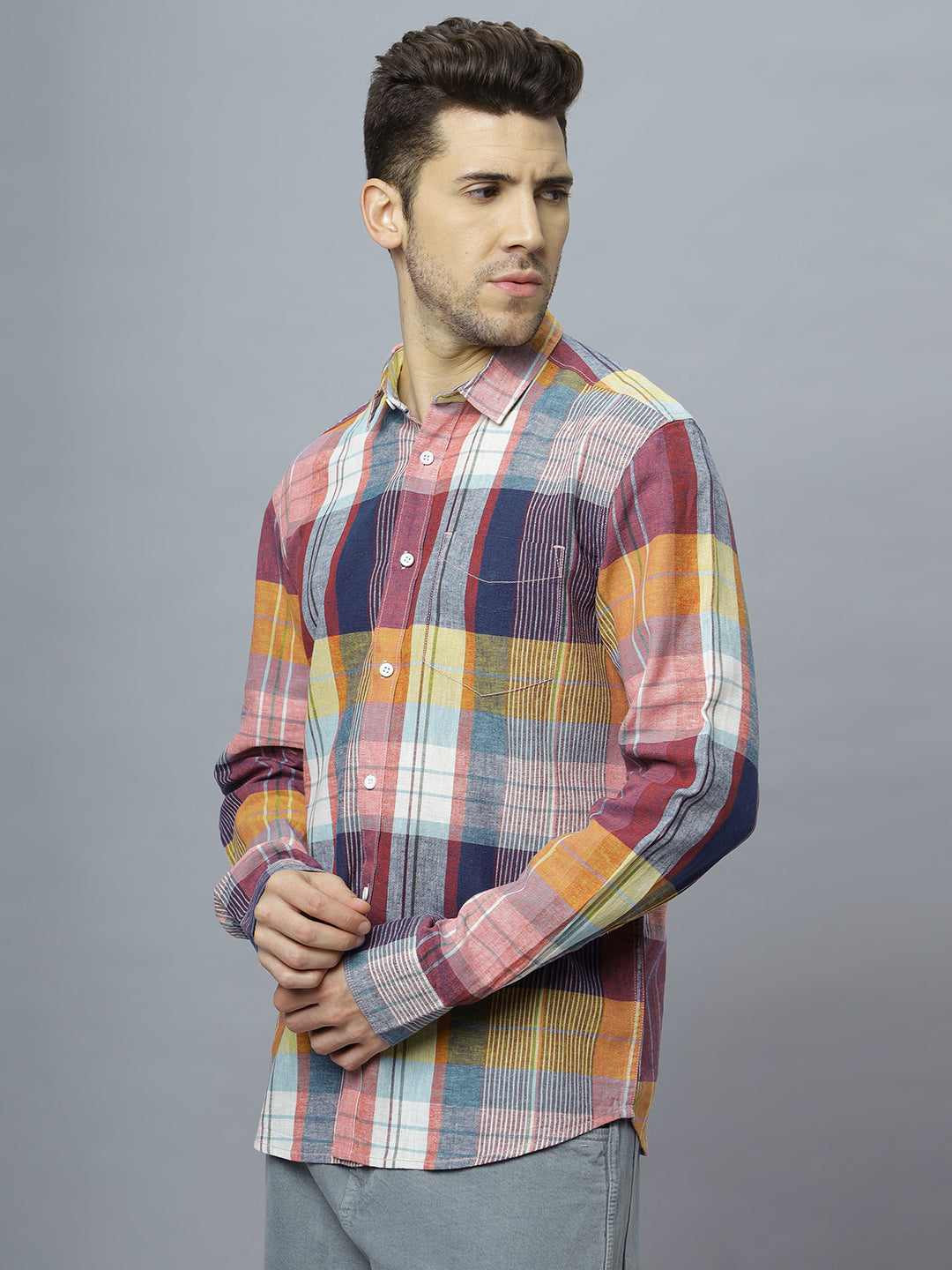 Clyde | Multi Color Linen Smart Fit Shirt ( NC-FS-2K6 )