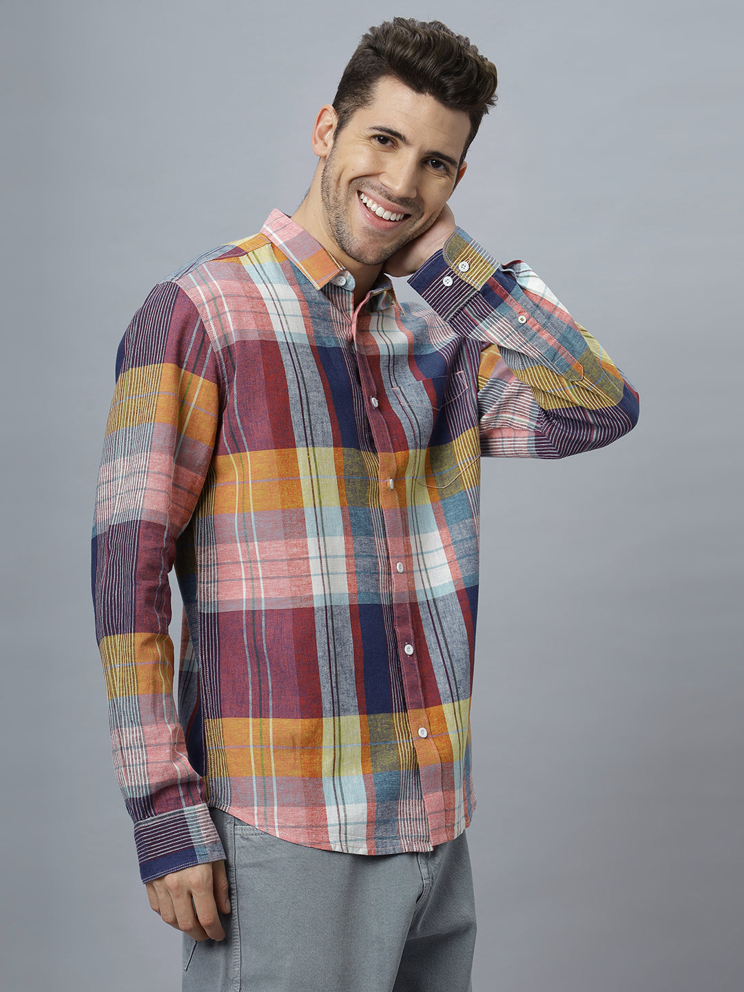 Clyde | Multi Color Linen Smart Fit Shirt ( NC-FS-2K6 )