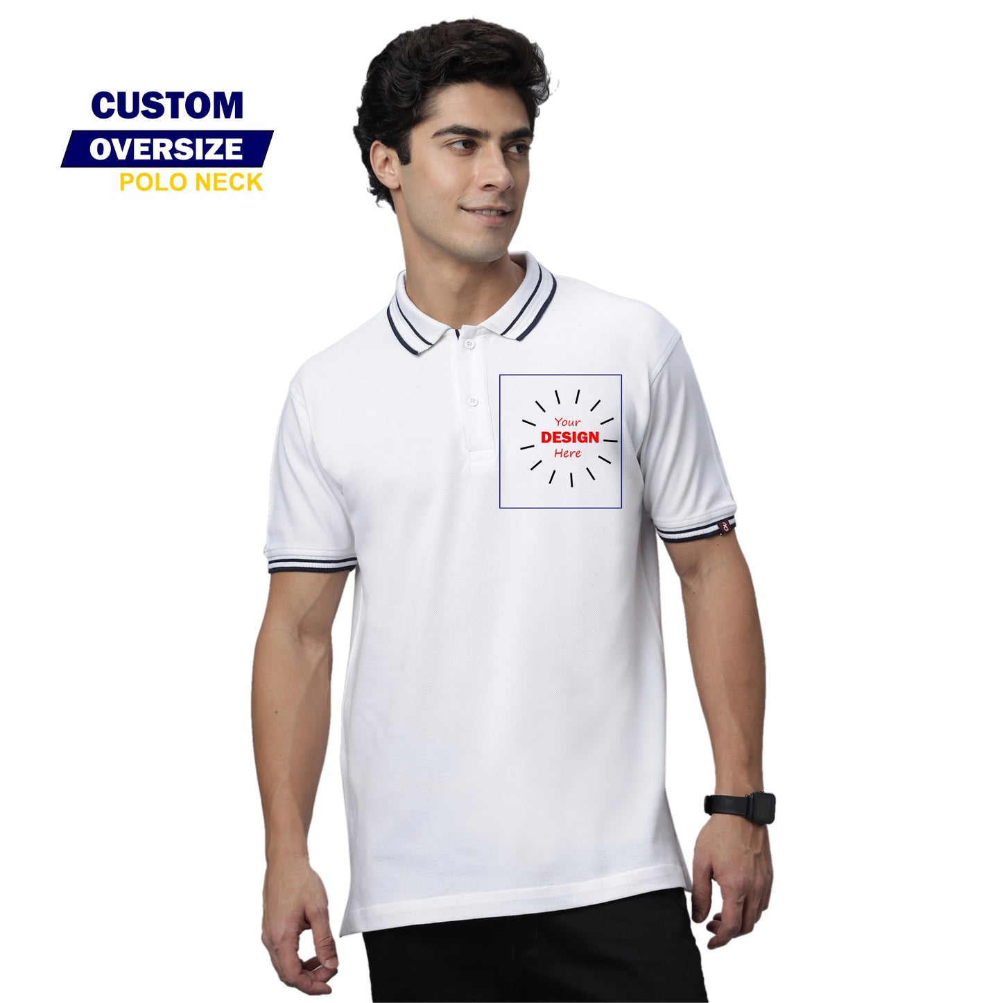 Men's Oversize Polo Neck Customized Print