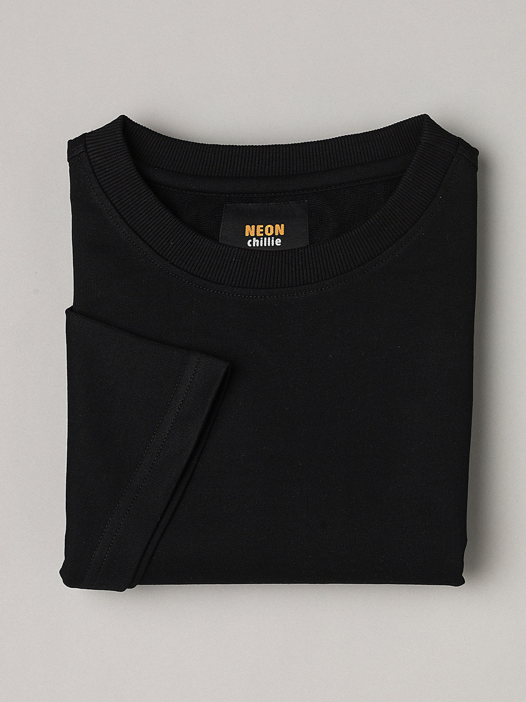 Black Oversize Unisex Crew Neck Tee Shirt ( NC-OS-101 )