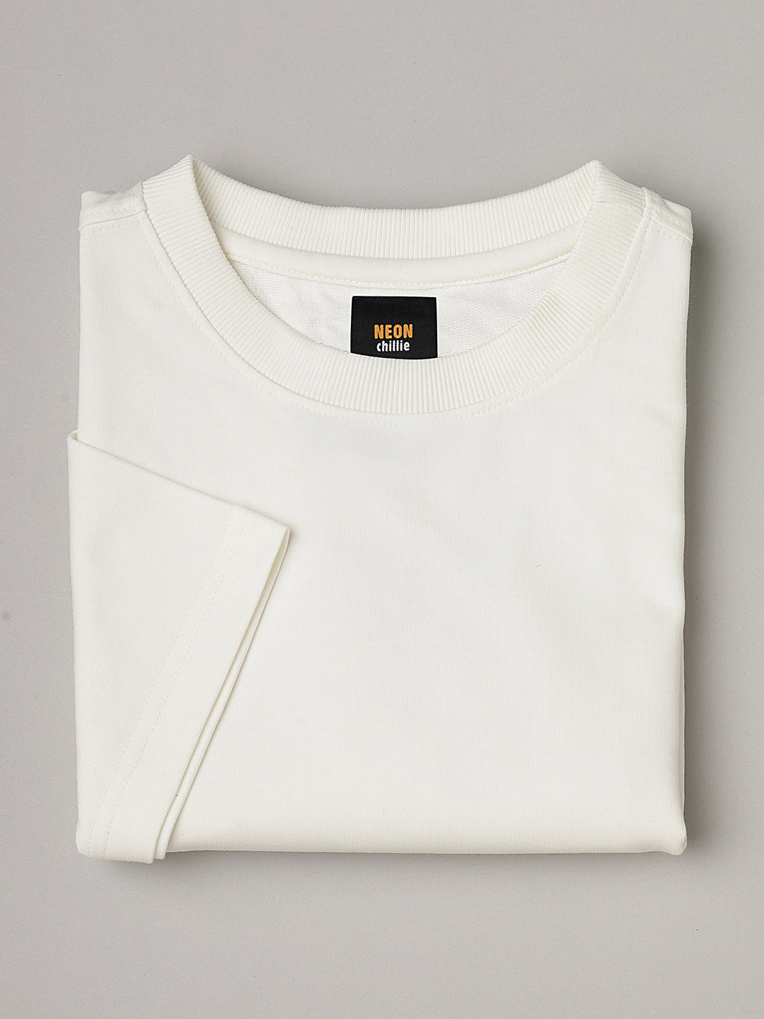 White Oversize Crew Neck Tee Shirt ( NC-OS-101 )