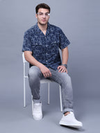 Stylish Camp Collar Resort Vibes, Beach Wear Regular Fit Indigo Shirt (NC-HS-517)